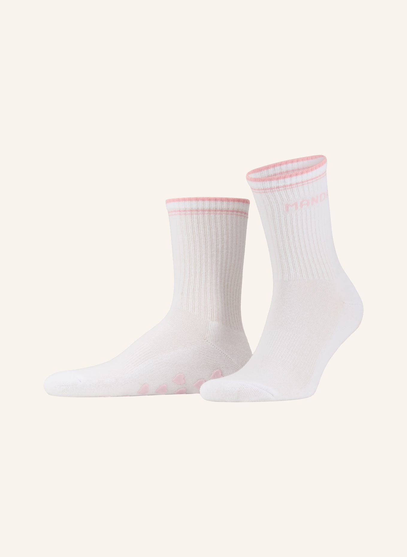 MANDALA Yoga and Pilates socks ALL SPORTS: WHITE / LIGHT PINK