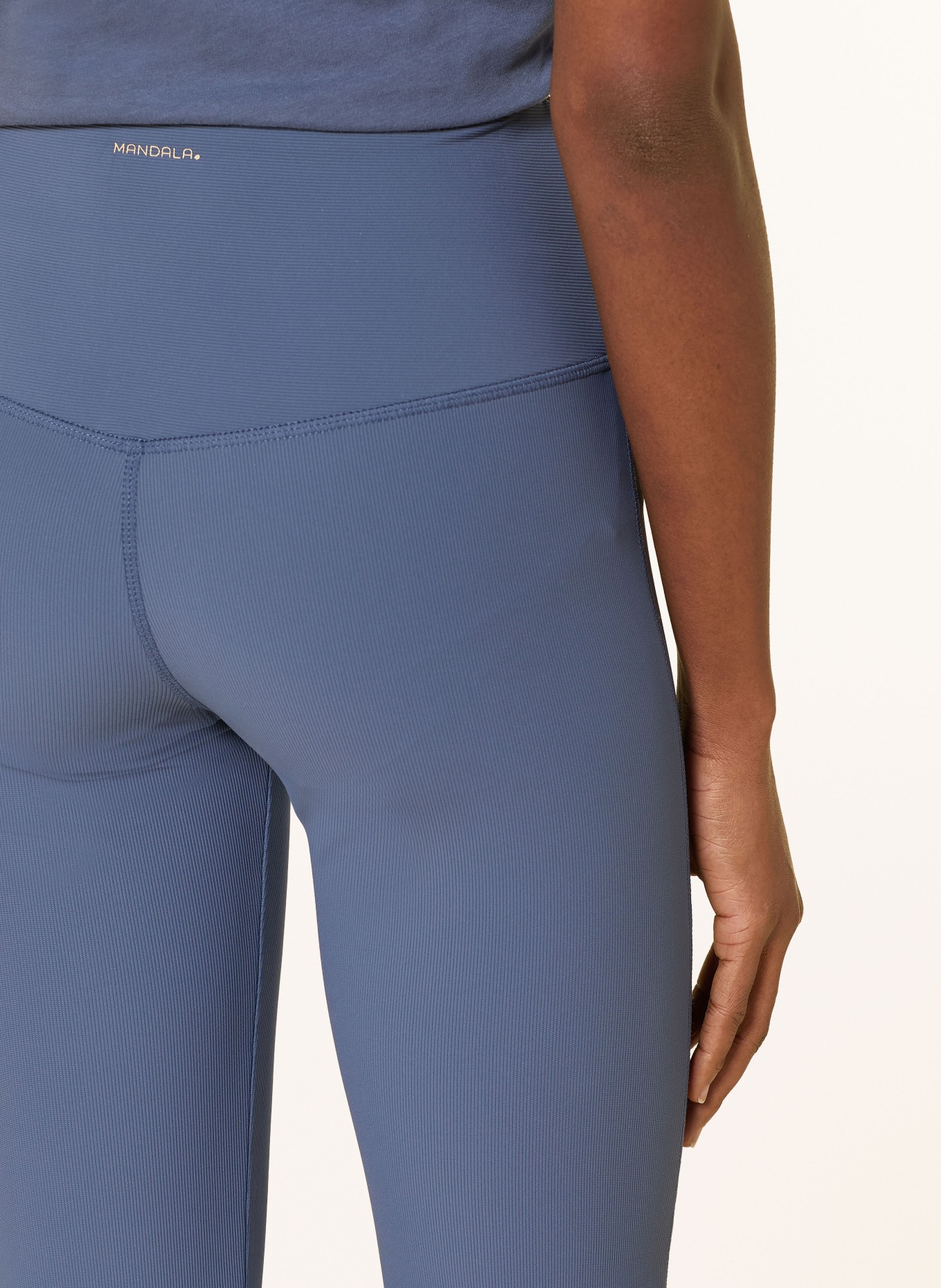 MANDALA FLARED&amp;RIBBED tights: BLUE