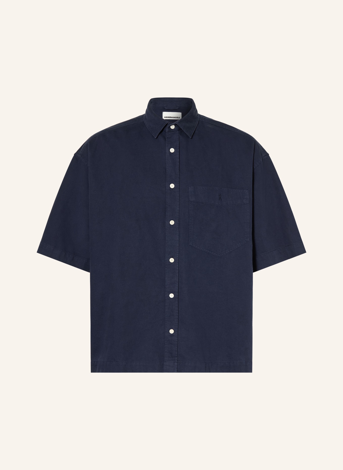 ARMEDANGELS Kurzarm-Hemd Comfort Fit: DUNKELBLAU