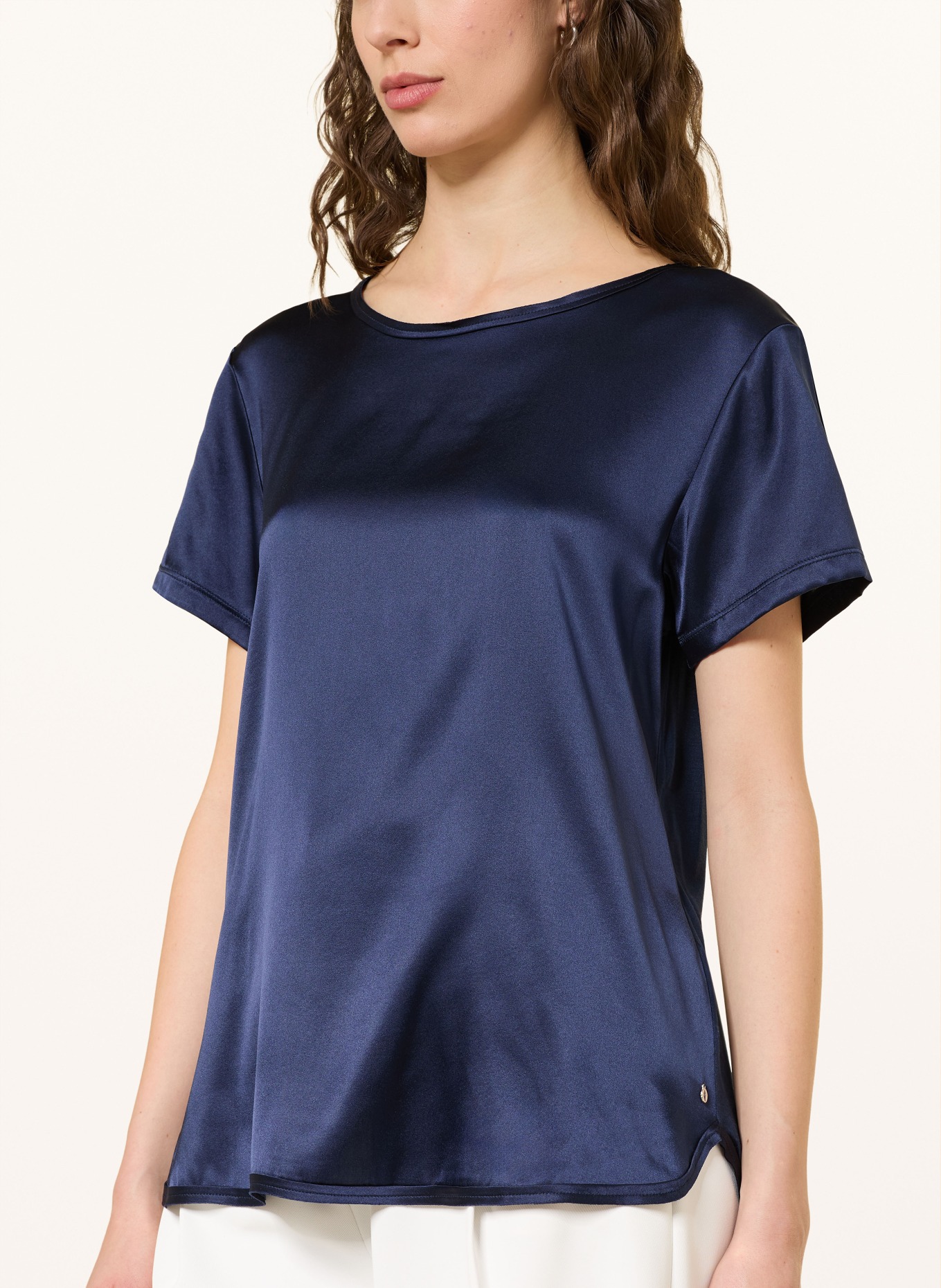 ottod'ame Blusenshirt aus Seide: DUNKELBLAU