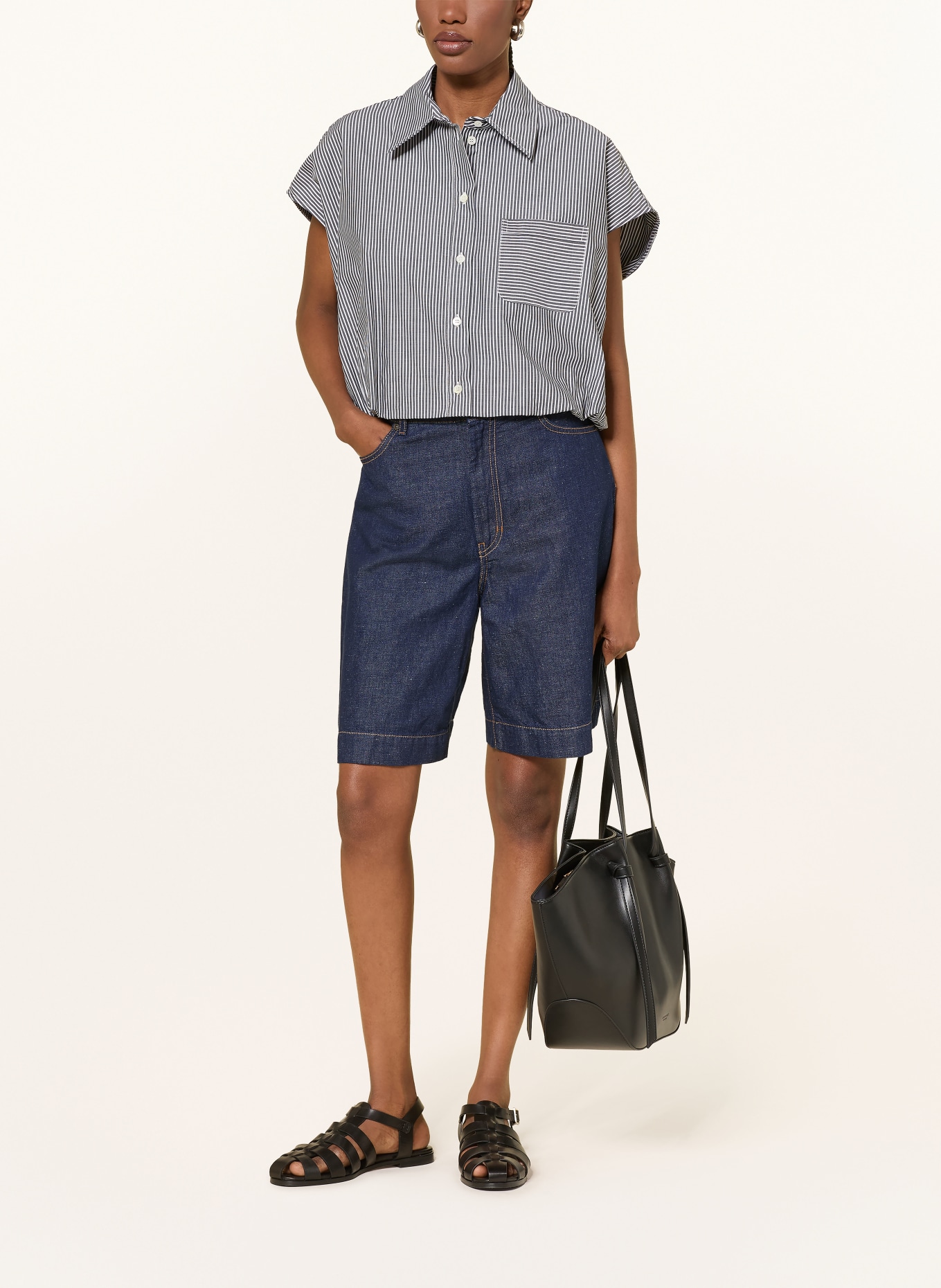 ottod'ame Hemdbluse: DUNKELBLAU / WEISS