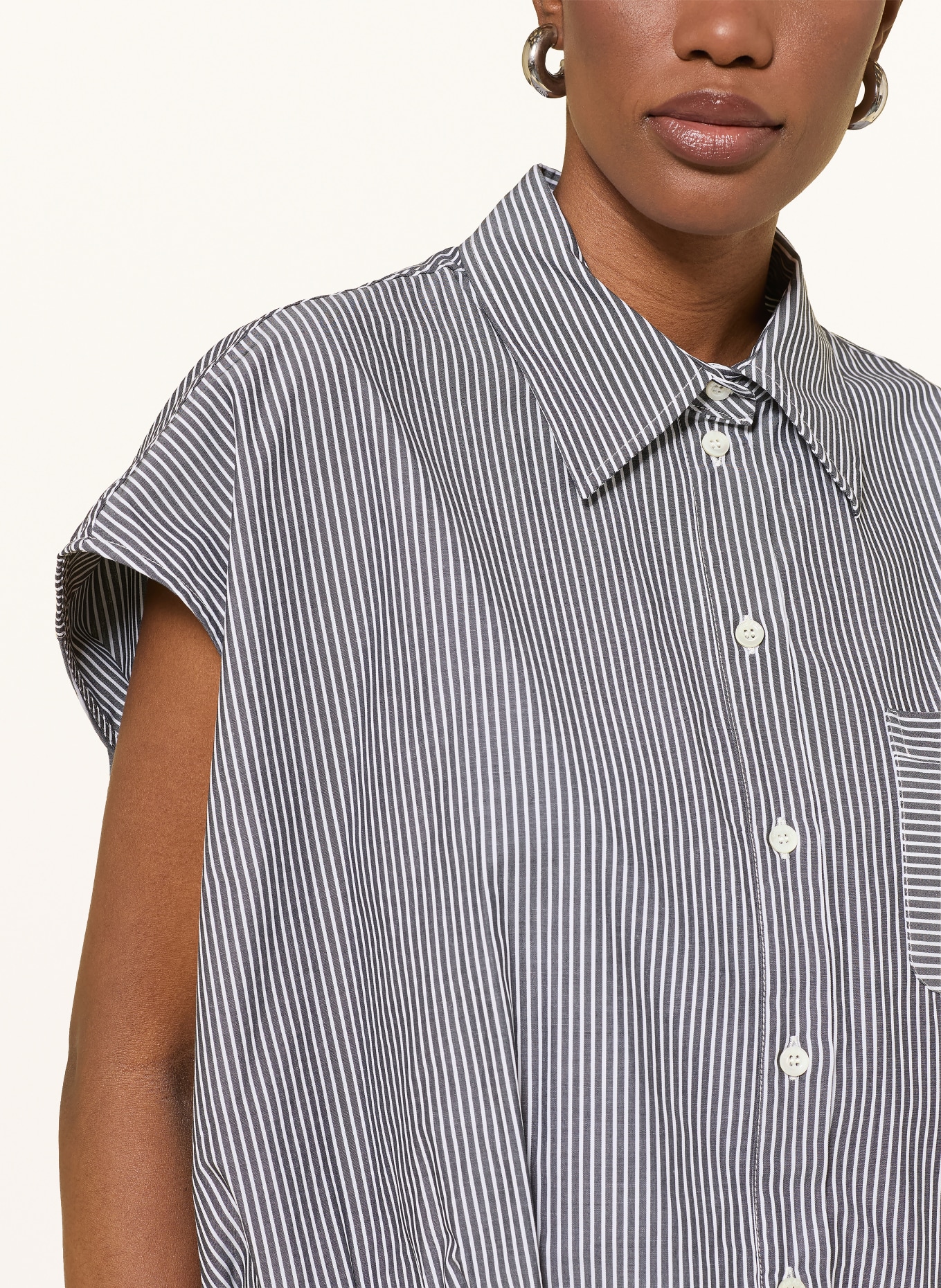 ottod'ame Hemdbluse: DUNKELBLAU / WEISS