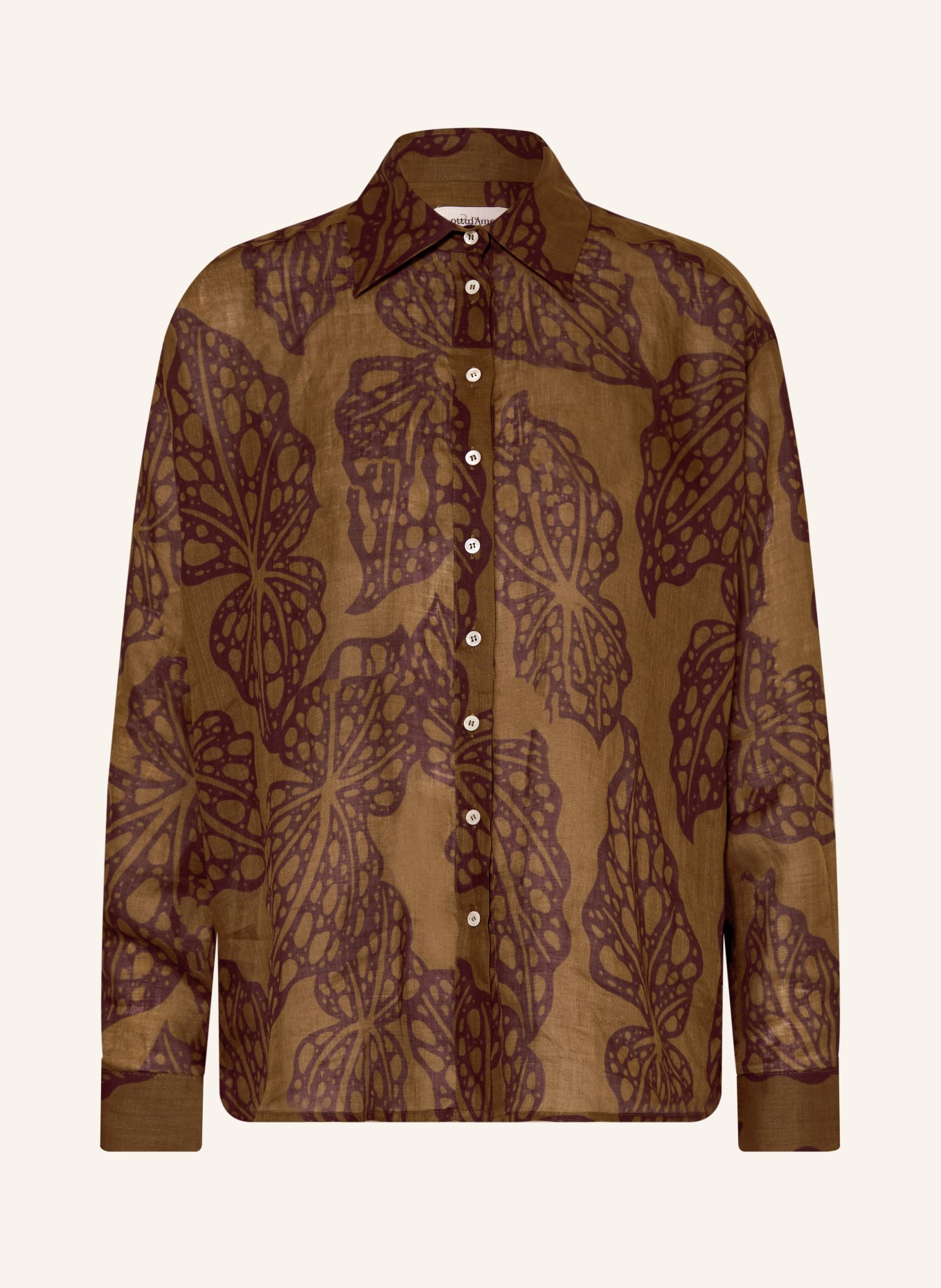 ottod'ame košile: OLIVOVÁ / TMAVĚ ČERVENÁ