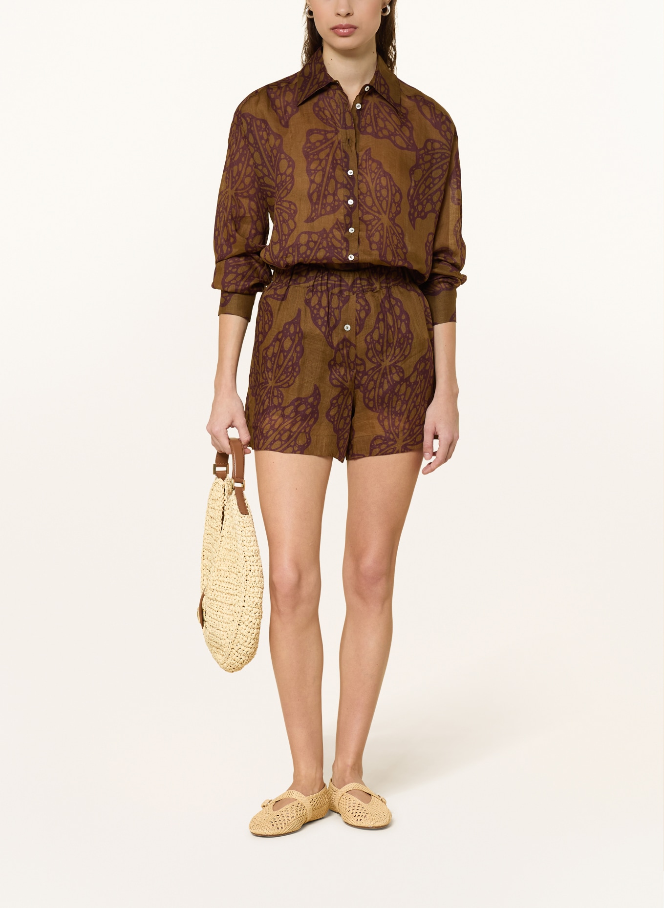 ottod'ame košile: OLIVOVÁ / TMAVĚ ČERVENÁ