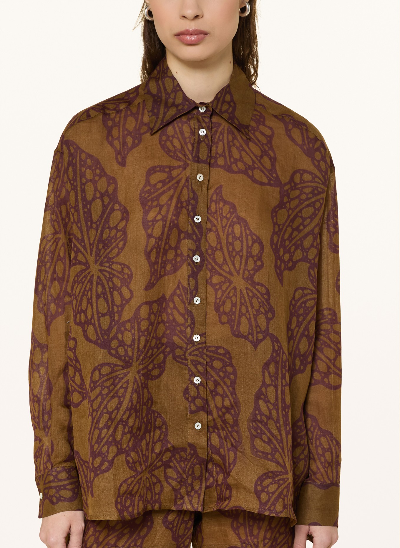 ottod'ame košile: OLIVOVÁ / TMAVĚ ČERVENÁ