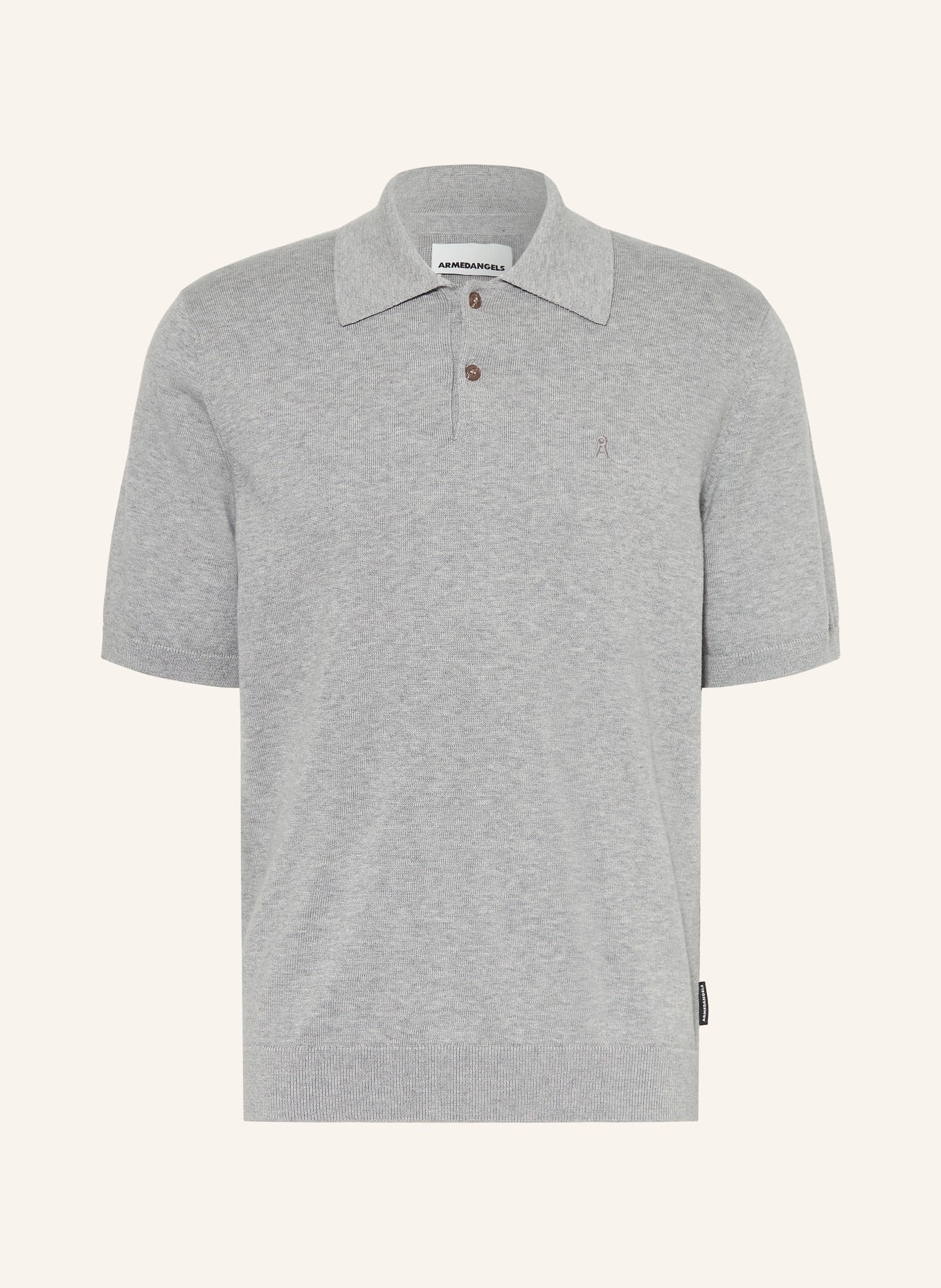 ARMEDANGELS Gebreid poloshirt: GRIJS