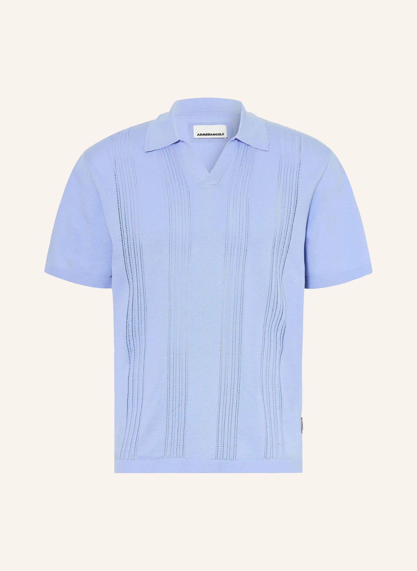 ARMEDANGELS Polo en maille: BLEU CLAIR