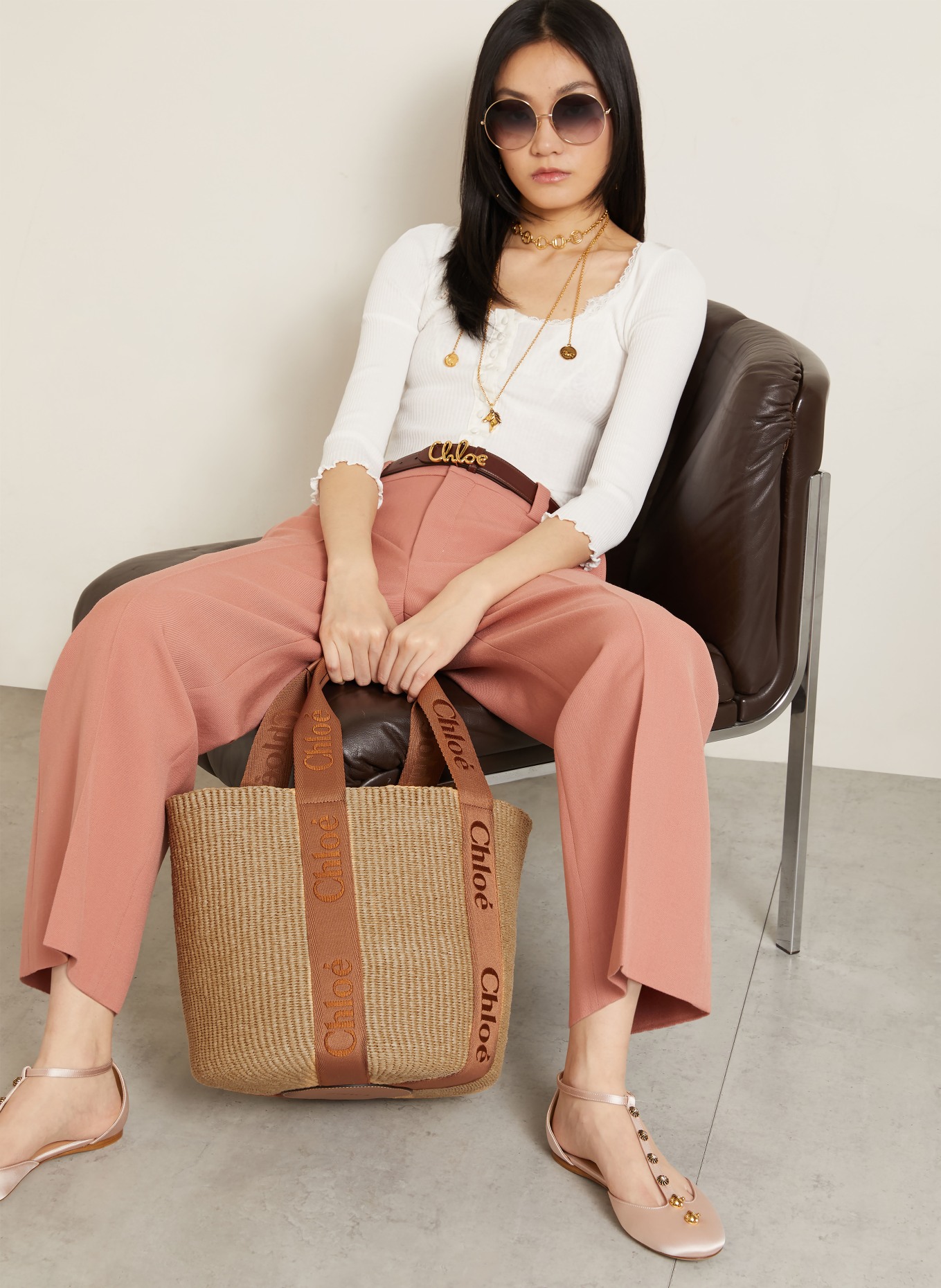 Chloé Shopper WOODY: Dusty Tan