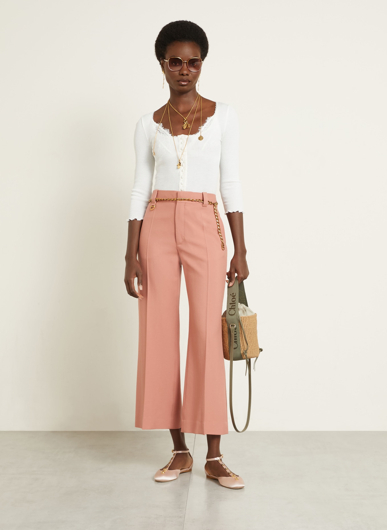 Chloé Beuteltasche WOODY: Aloe Vera