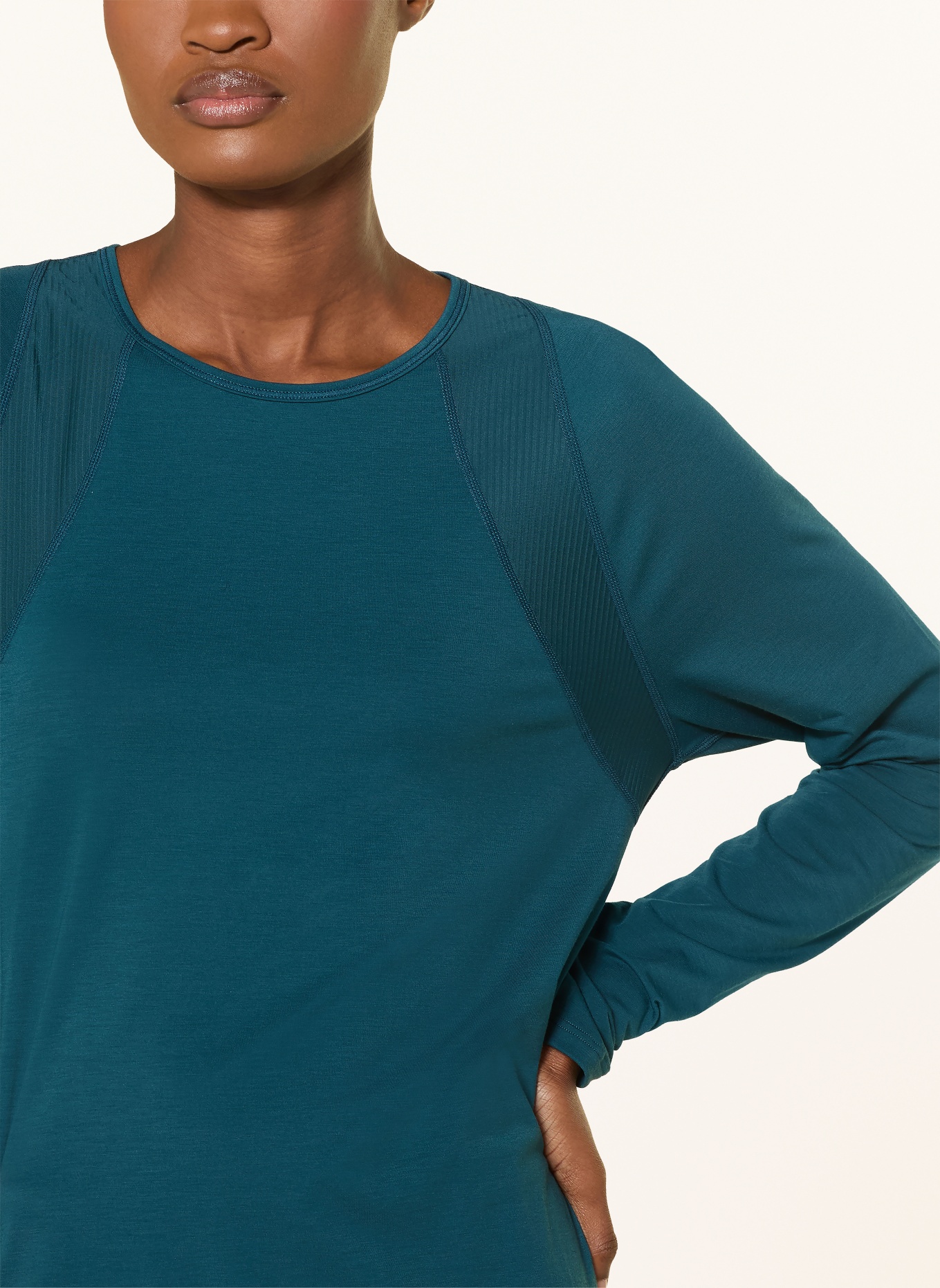 Sweaty Betty T-shirt met lange mouwen BREATHE EASY: PETROL