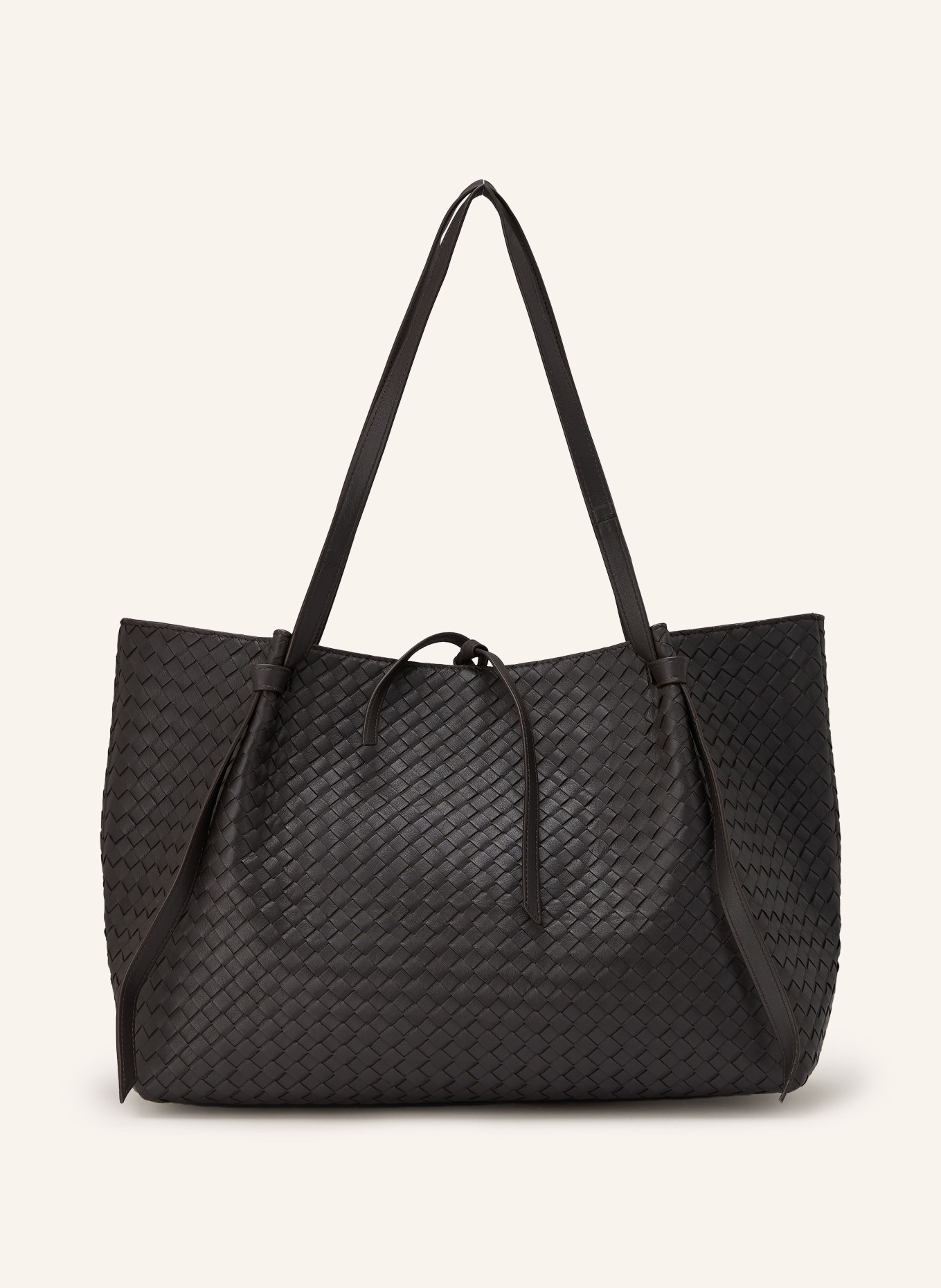 MRS & HUGS Sac à provisions avec pochette: MARRON FONCÉ / ARGENT