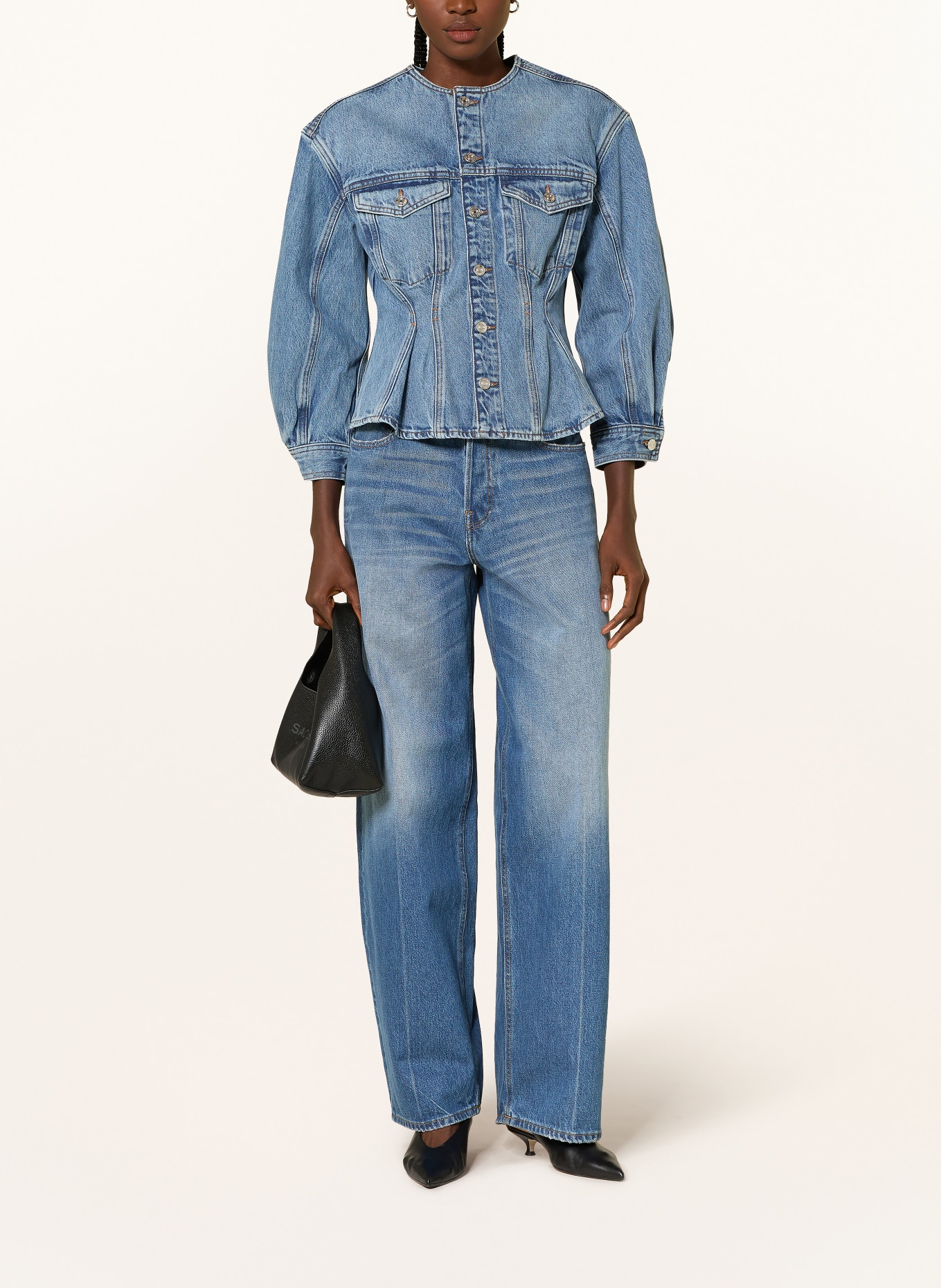 FRAME Denim jacket THE NIPPED COLLARLESS JACKET: UMBI UMBRIA