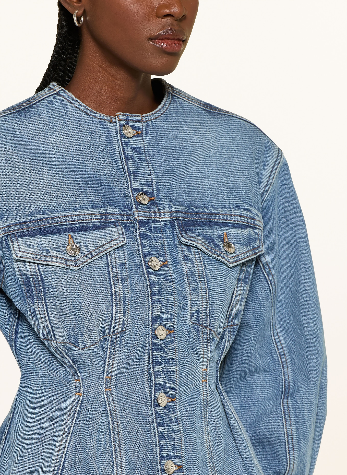 FRAME Denim jacket THE NIPPED COLLARLESS JACKET: UMBI UMBRIA