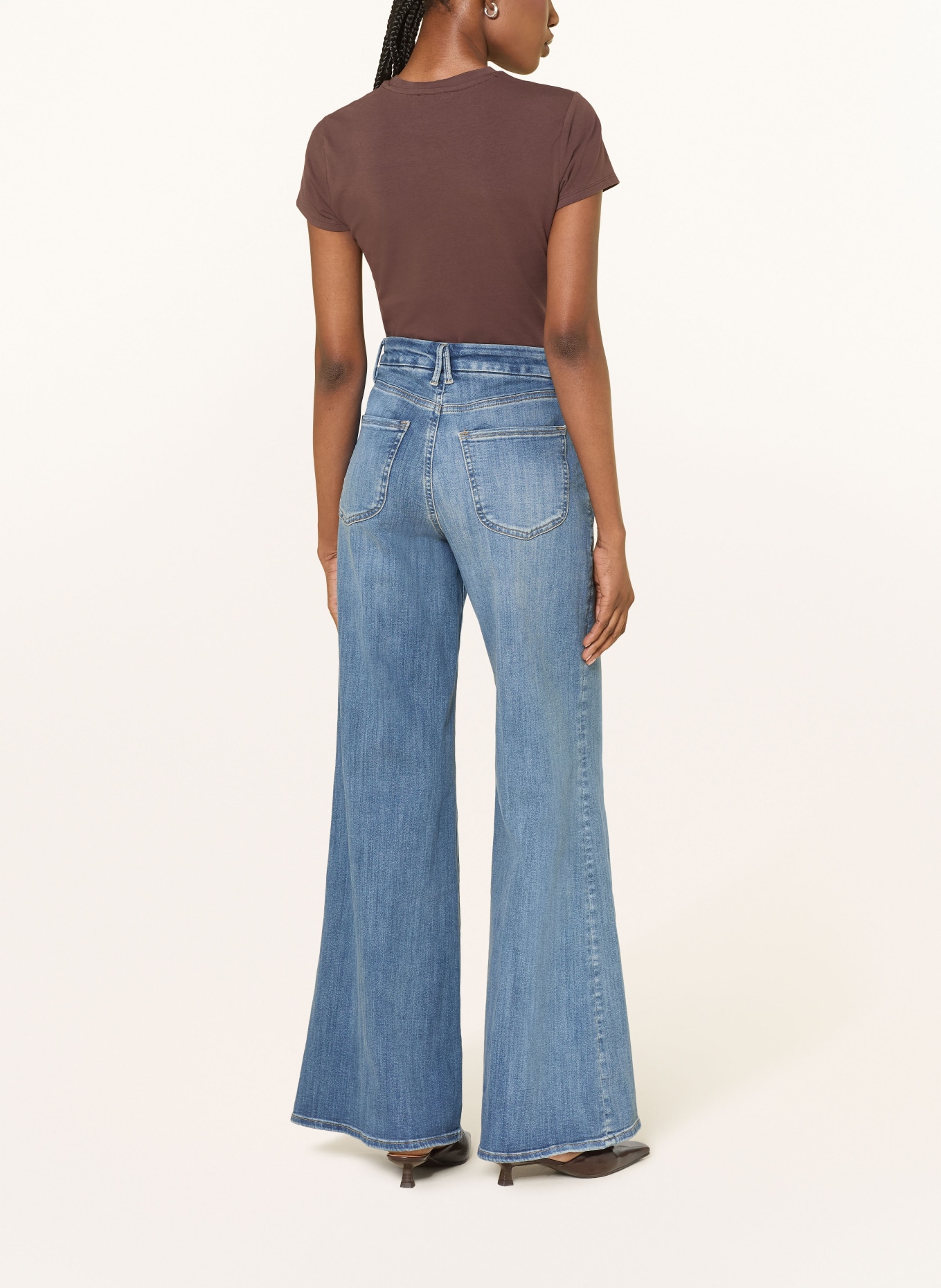 GOOD AMERICAN Wide Leg Jeans GOOD WAIST PALAZZO: 1154 Indigo