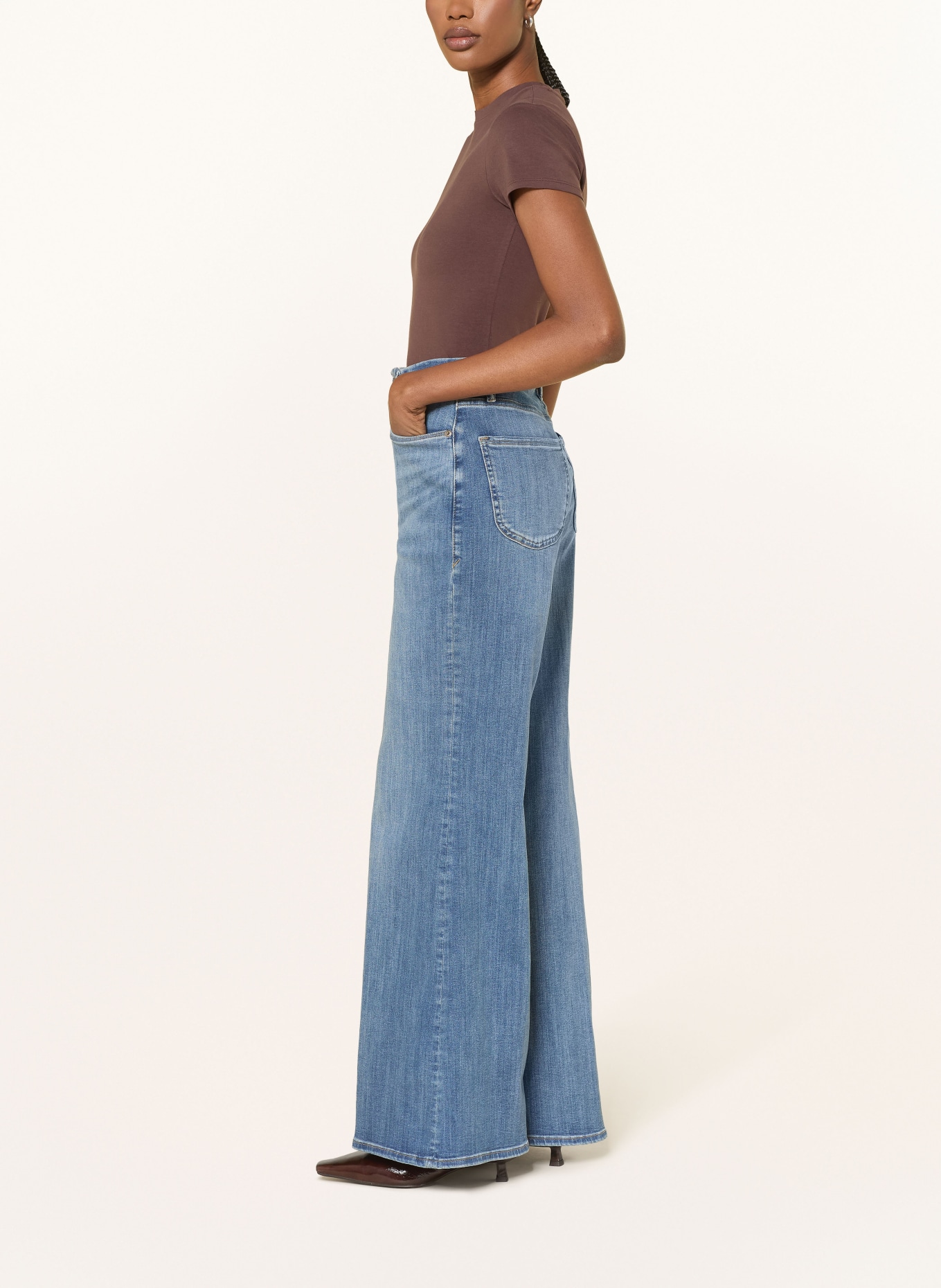 GOOD AMERICAN Wide Leg Jeans GOOD WAIST PALAZZO: 1154 Indigo