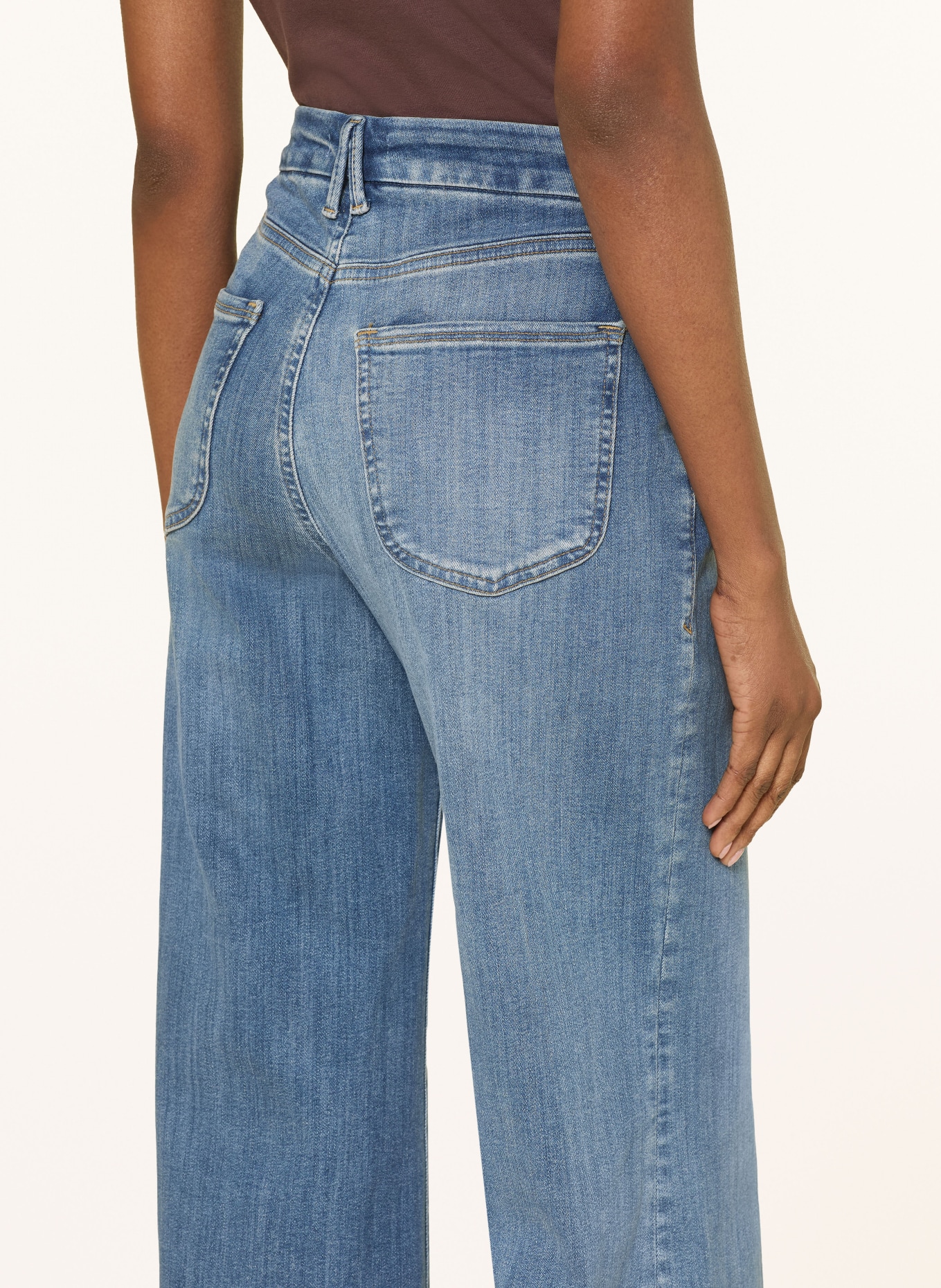 GOOD AMERICAN Wide Leg Jeans GOOD WAIST PALAZZO: 1154 Indigo