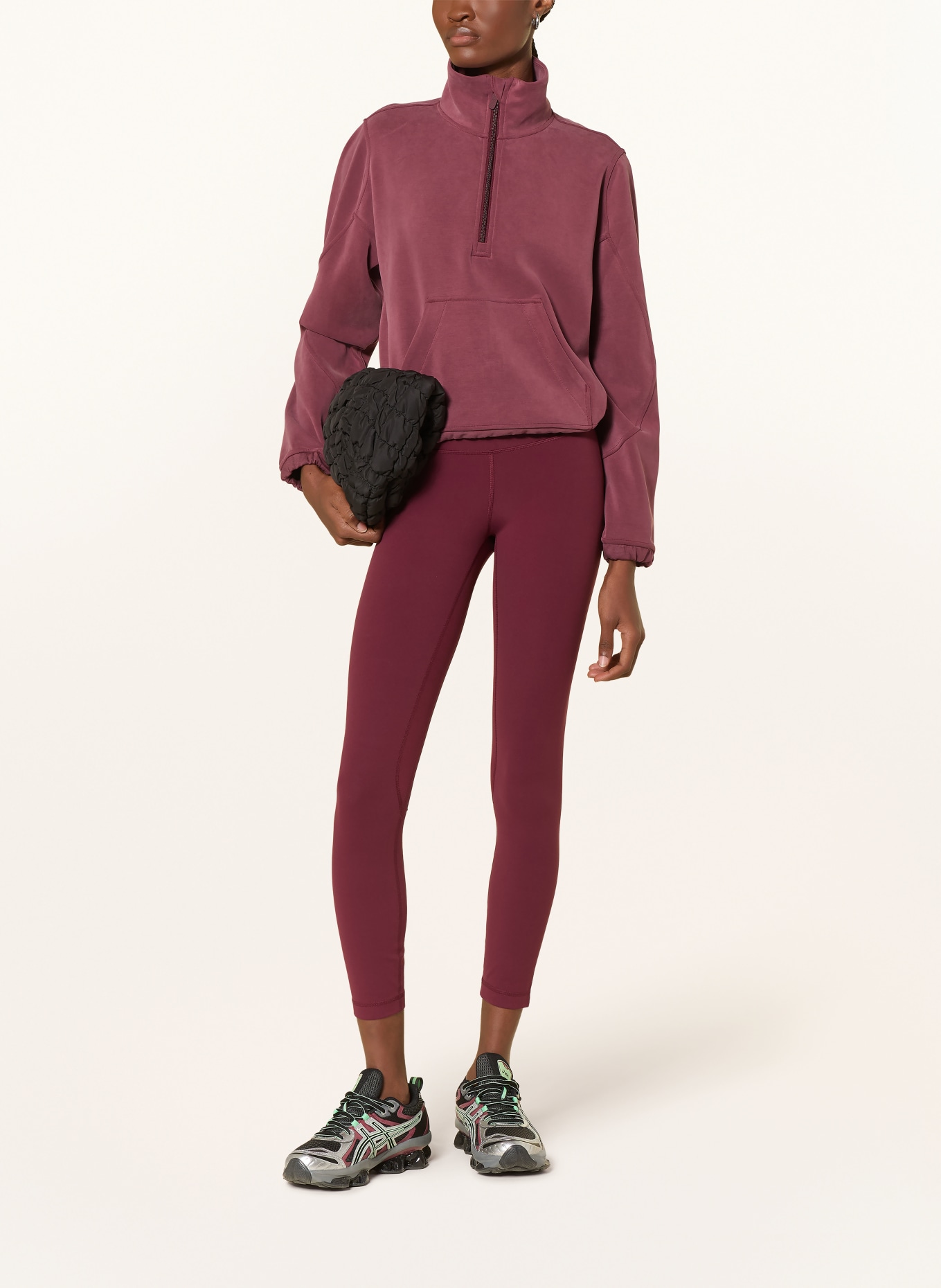 lululemon Sweat-Troyer BRUSHED SOFTSTREME: DUNKELROT