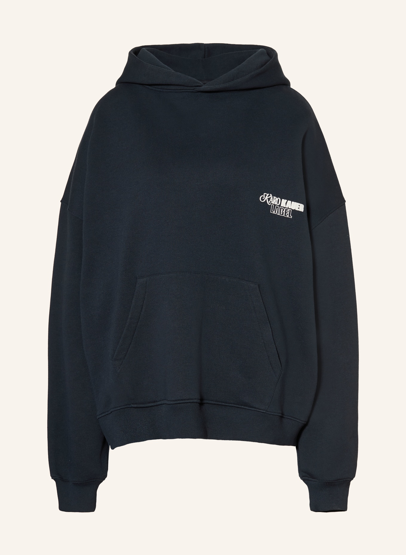 KARO KAUER sweat à capuche: BLEU FONCÉ / BLANC