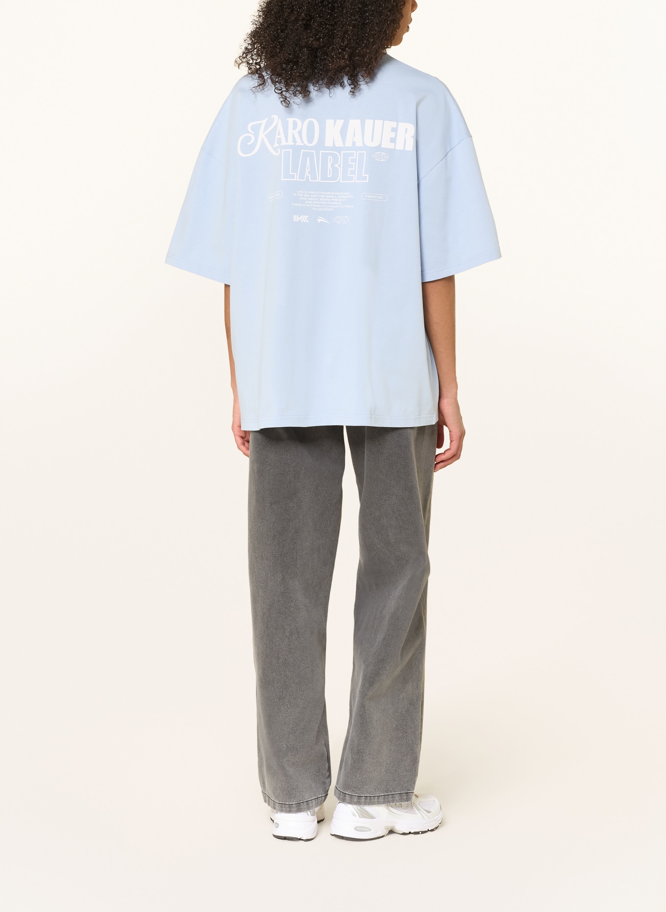 KARO KAUER T-Shirt: HELLBLAU / WEISS