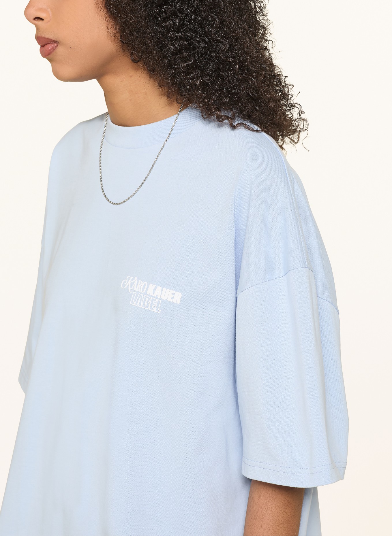 KARO KAUER T-Shirt: HELLBLAU / WEISS