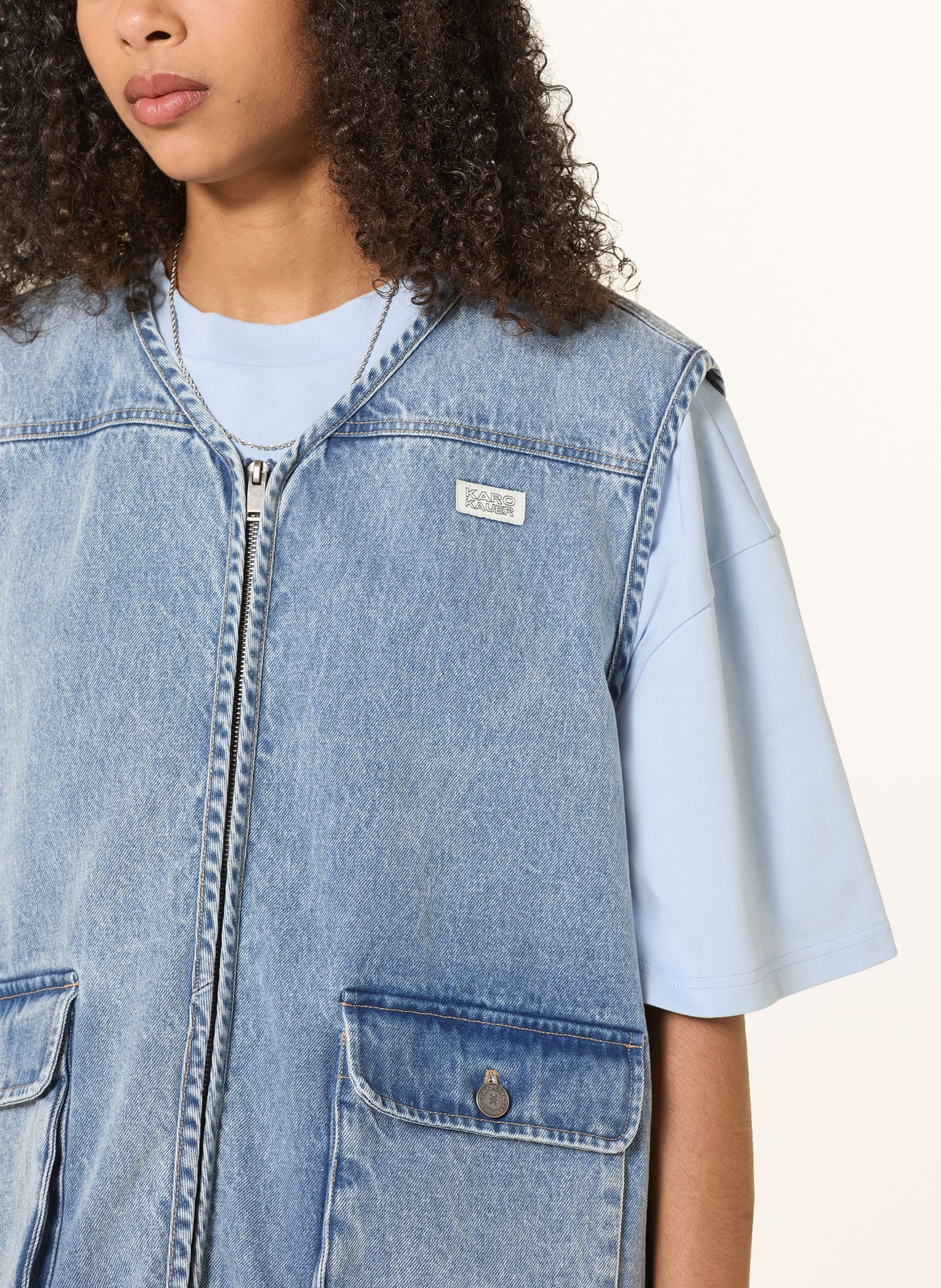 KARO KAUER Oversized-Jeansweste: BLAU