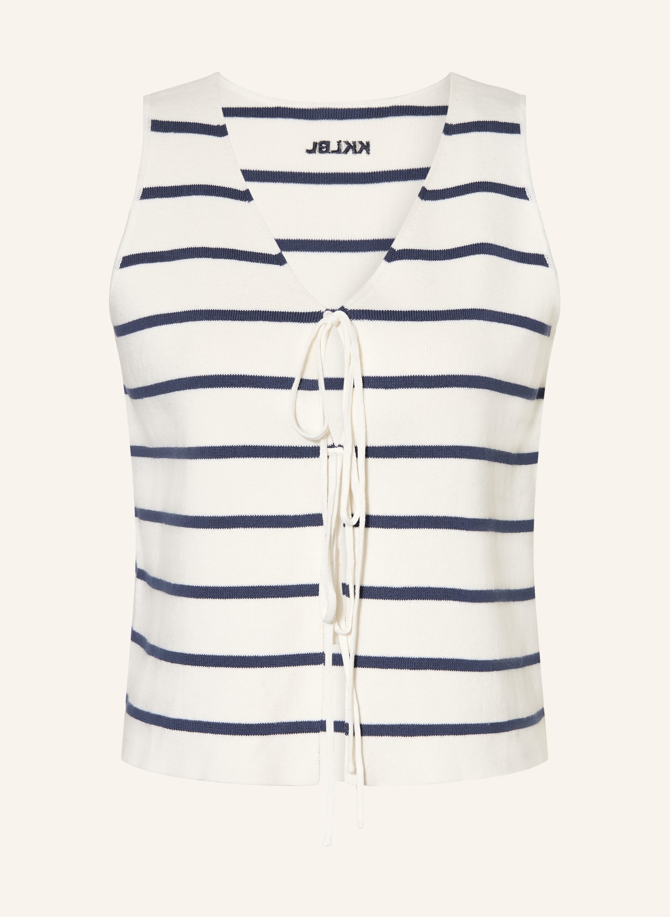 KARO KAUER kamizelka z dzianiny: BIAŁY / GRANATOWY