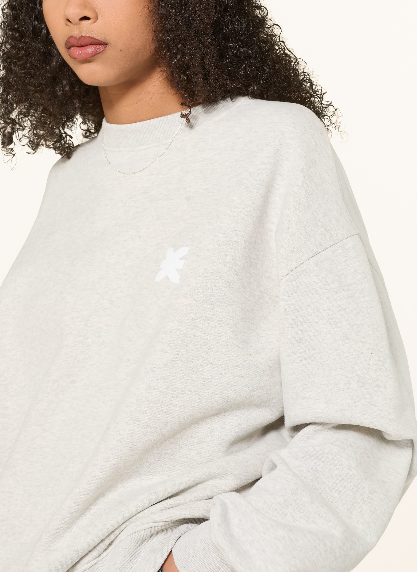 KARO KAUER sweatshirt: LIGHT GRAY / WHITE