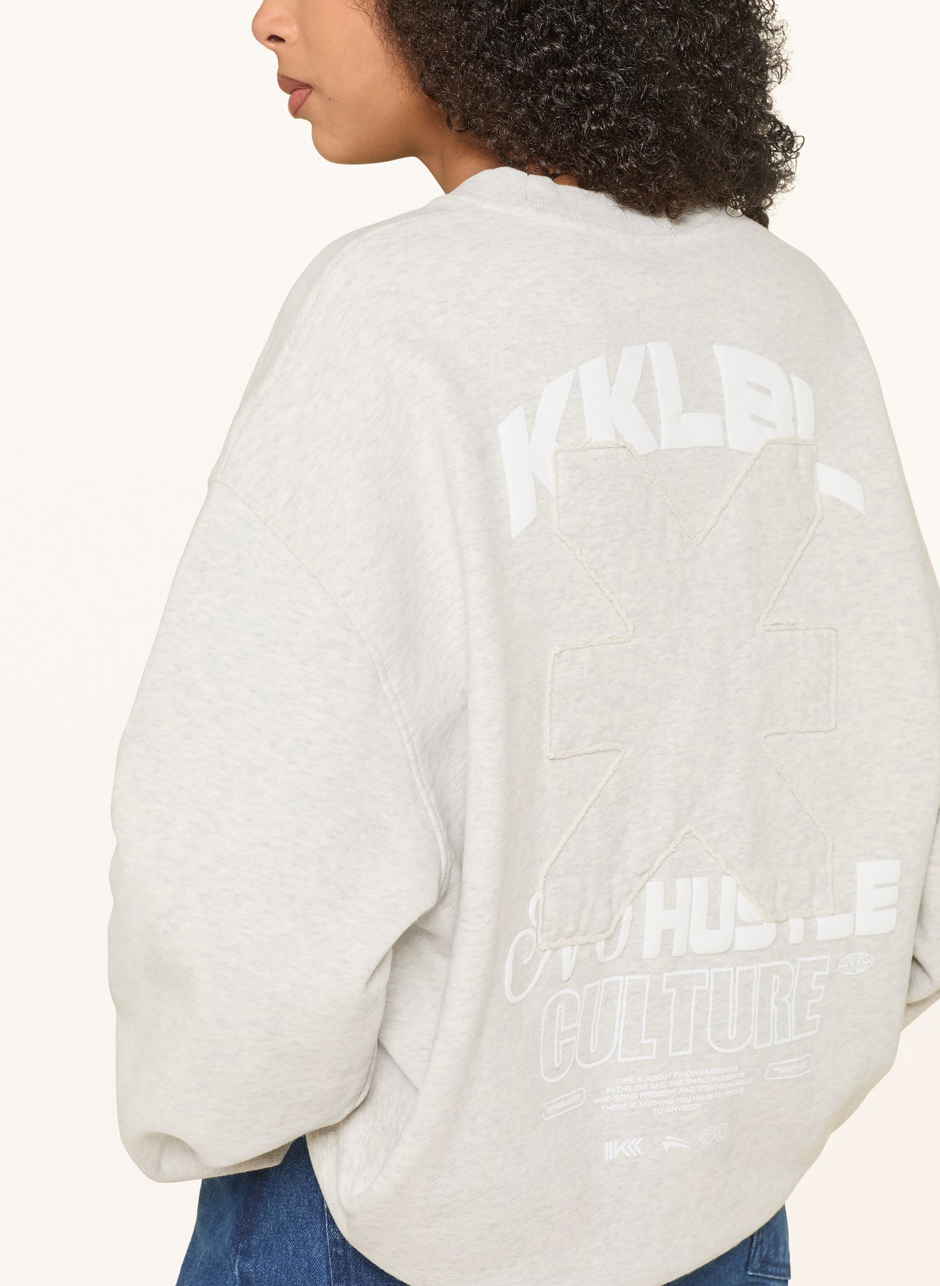 KARO KAUER sweatshirt: LIGHT GRAY / WHITE