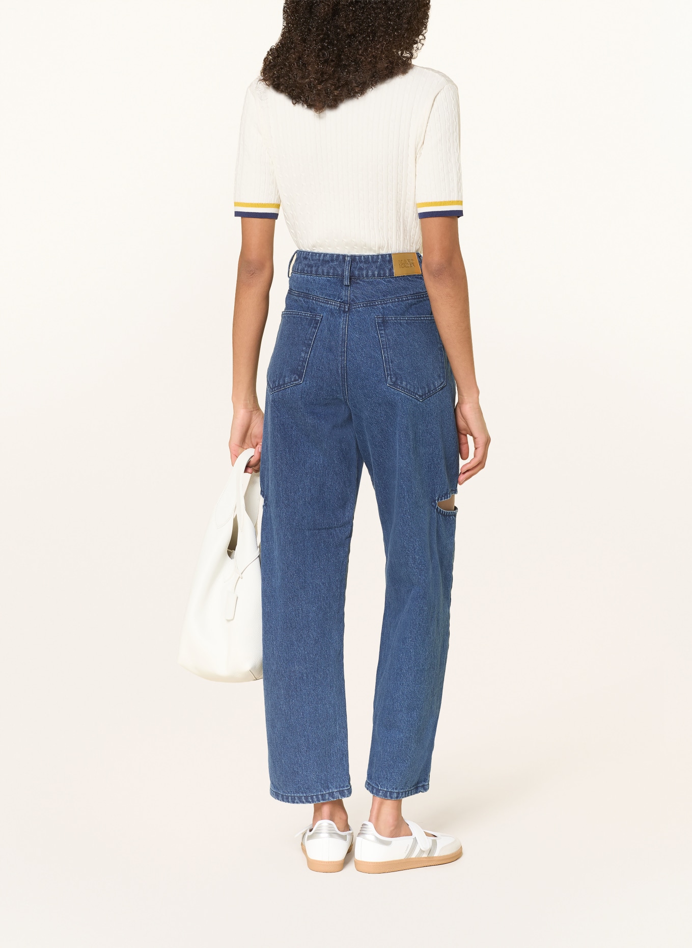 KARO KAUER Jean large à découpes: 500 BLUE