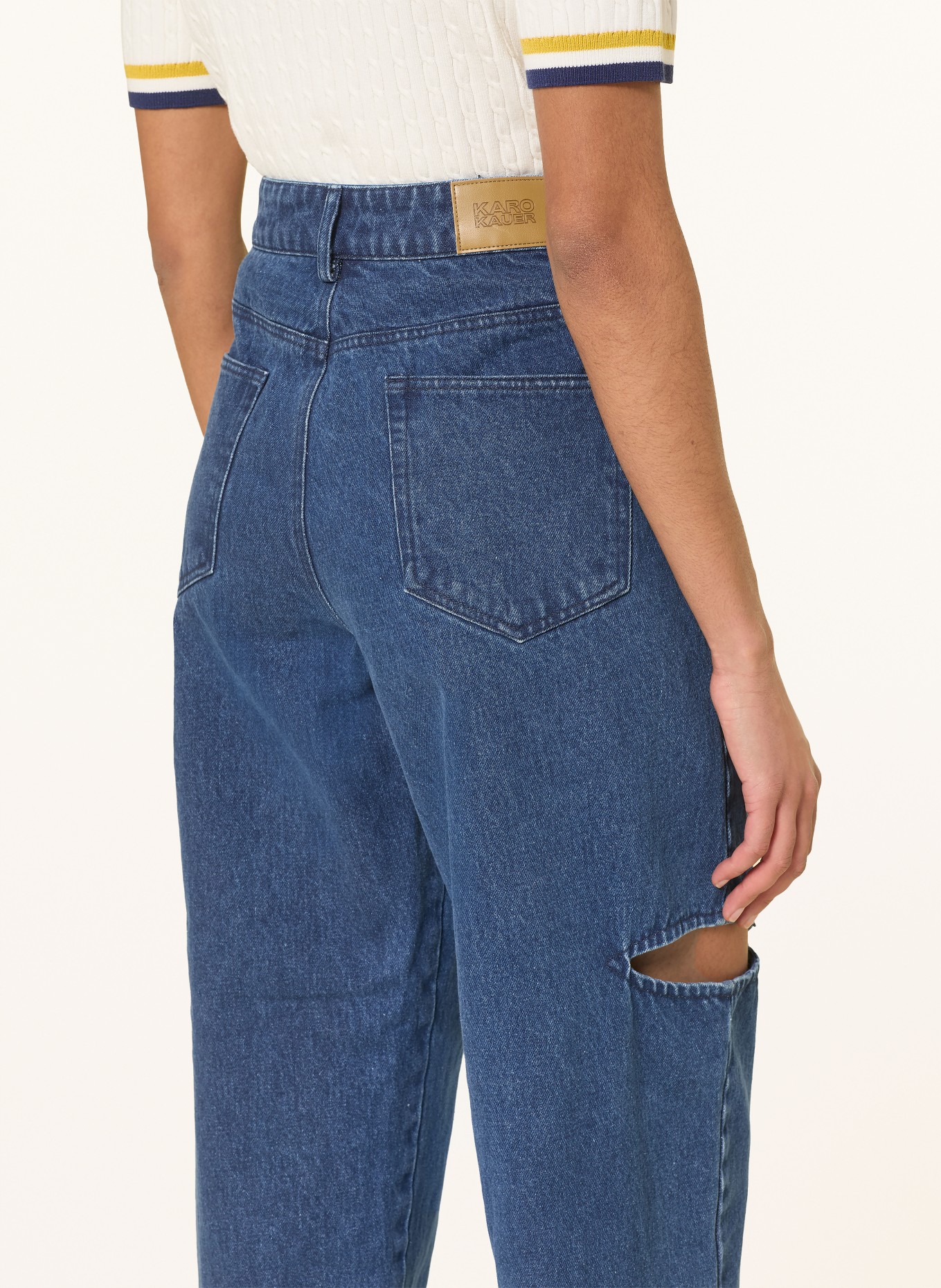 KARO KAUER Jean large à découpes: 500 BLUE