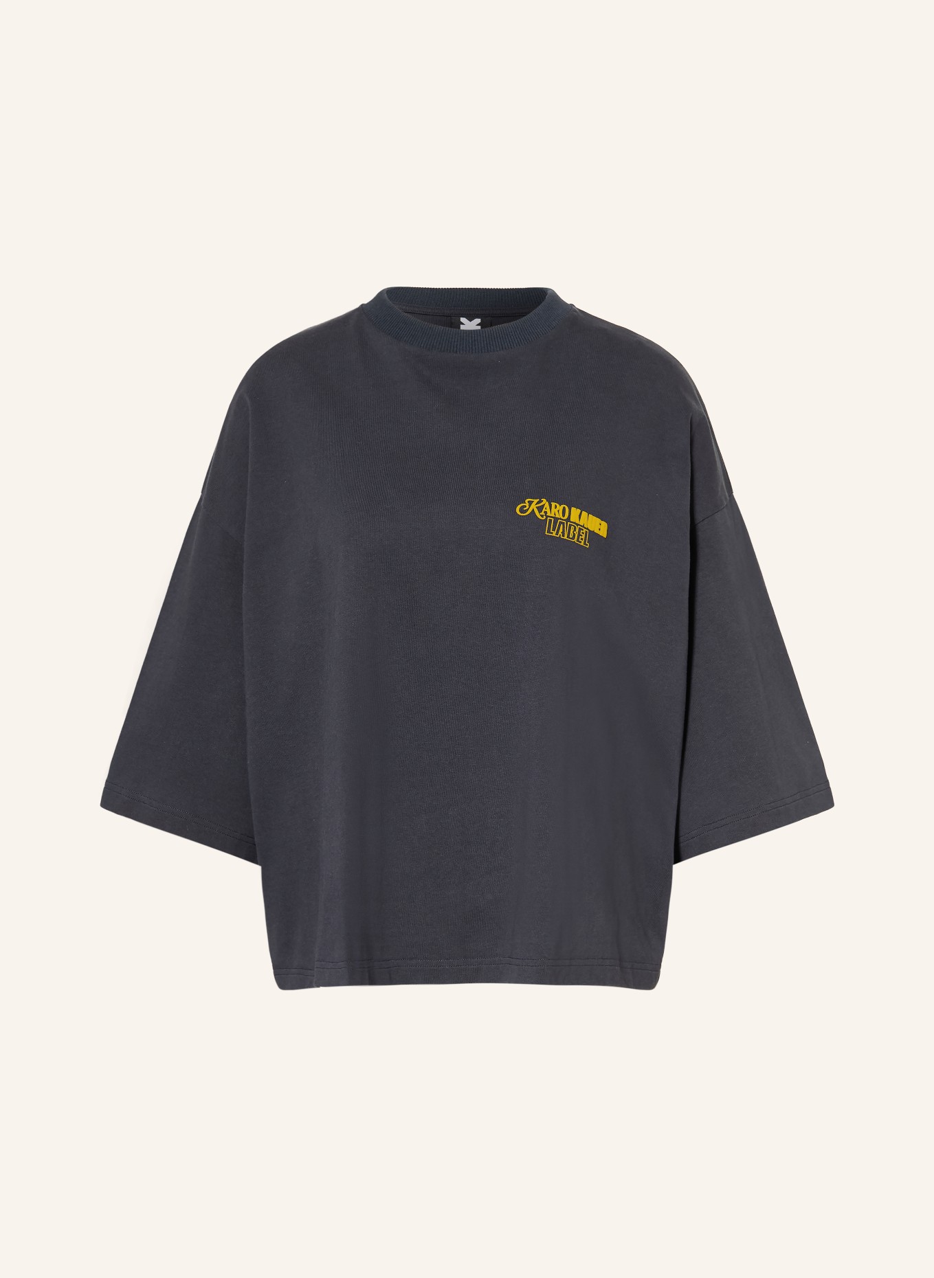 KARO KAUER Cropped-Shirt: DUNKELBLAU / DUNKELGELB