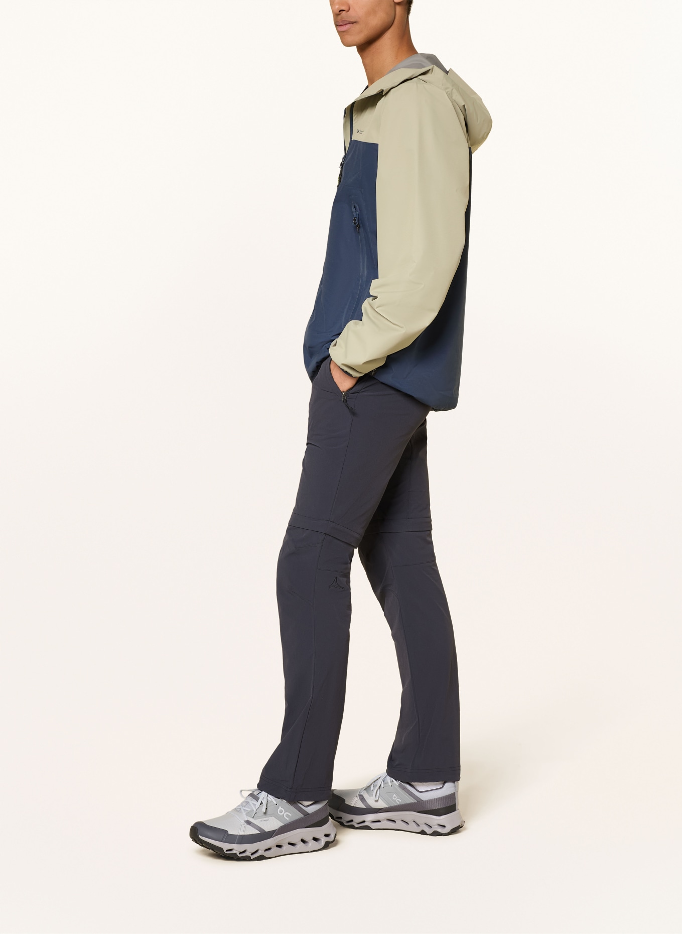 me°ru' Hardshell-Jacke POKHARA: DUNKELBLAU / BEIGE