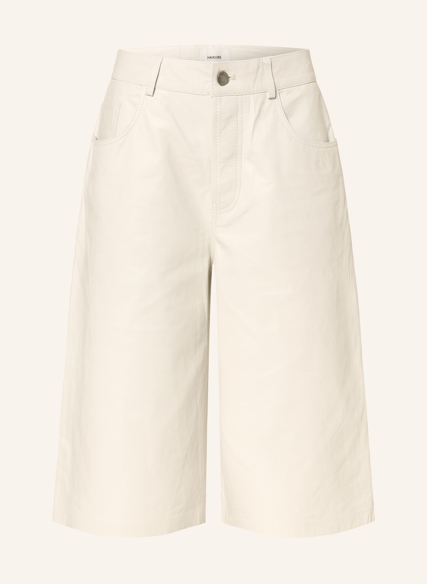 HAIKURE Leder-Bermudas NEW BECKY WRINCLED: CREME