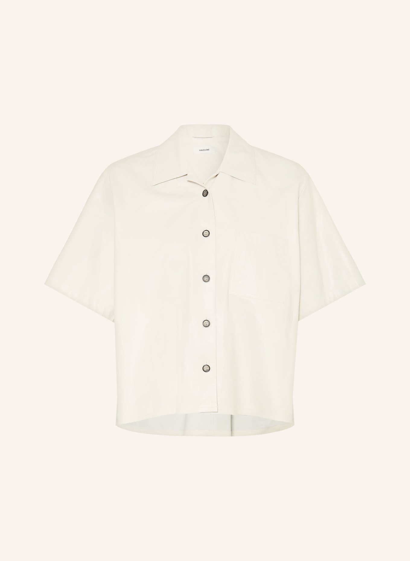 HAIKURE Hemdbluse AVRIL WRINCLED aus Leder: CREME
