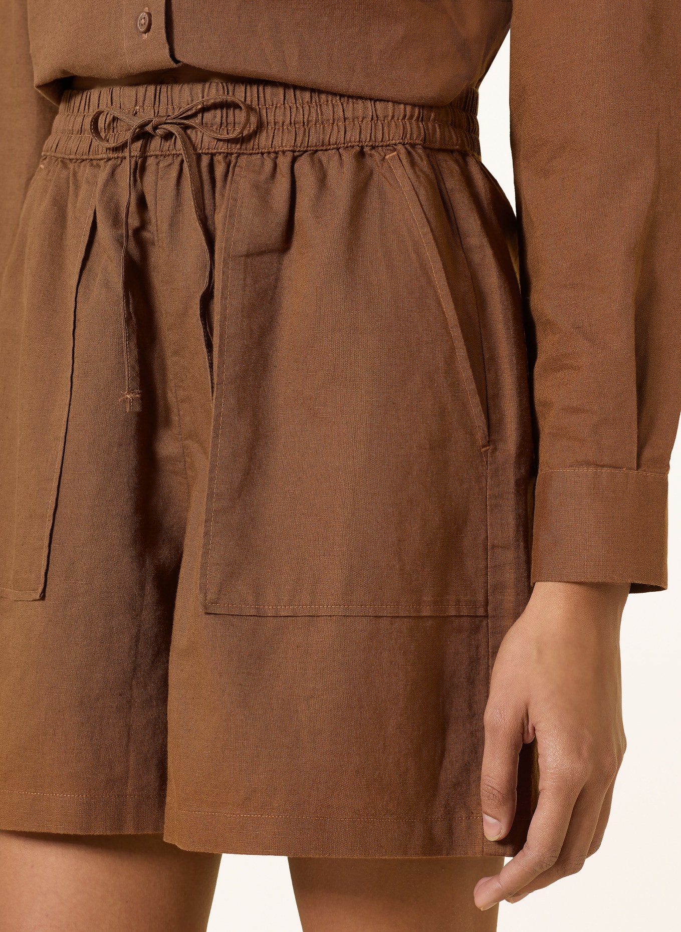 Marc O'Polo DENIM Korte broek van linnen: BRUIN