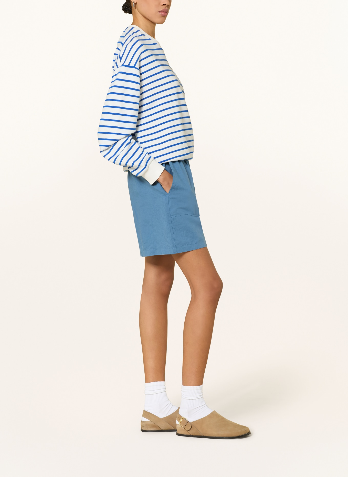 Marc O'Polo DENIM Korte broek van linnen: BLAUW