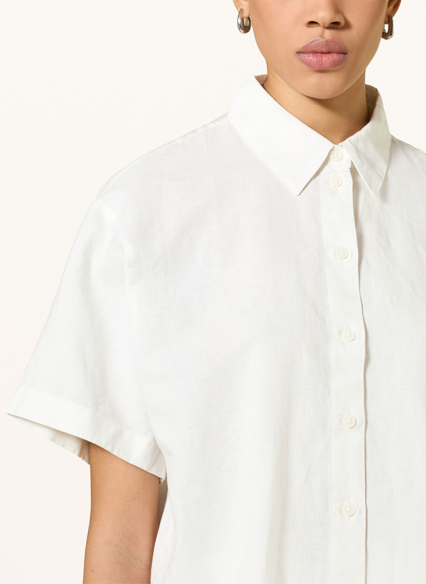 Marc O'Polo DENIM Hemdbluse mit Leinen: WEISS