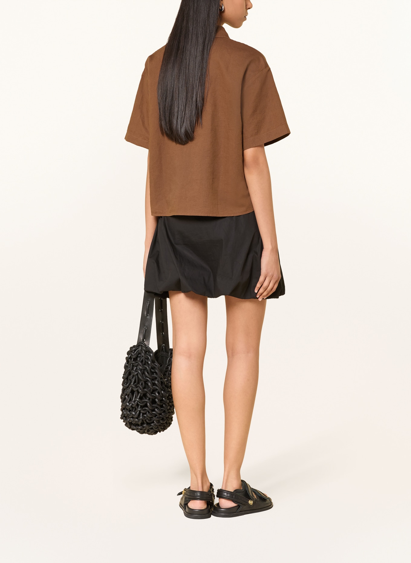 Marc O'Polo DENIM Hemdbluse mit Leinen: BRAUN