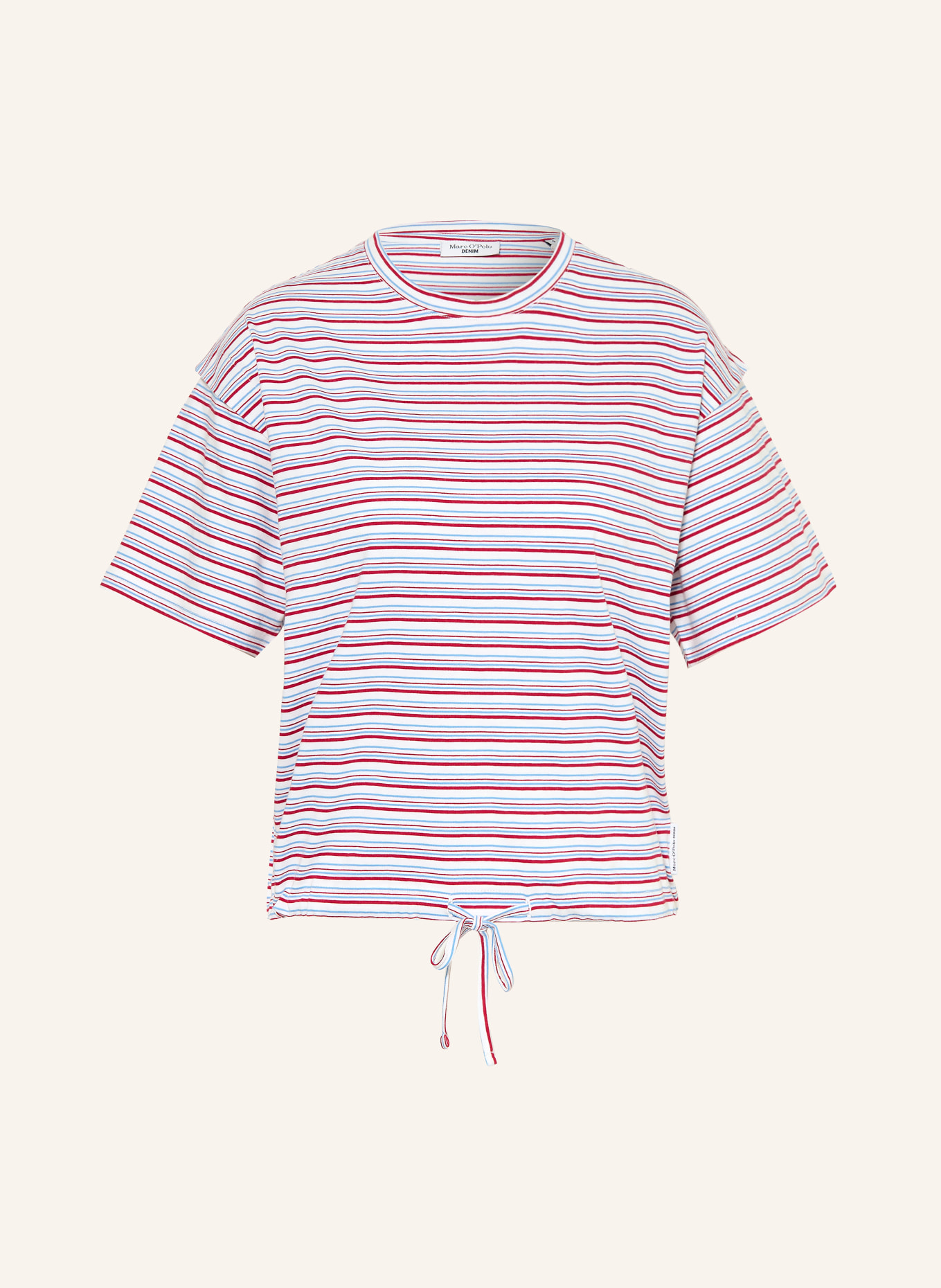 Marc O'Polo DENIM koszulka: CIEMNOCZERWONY / CIEMNOBRĄZOWY / BIAŁY