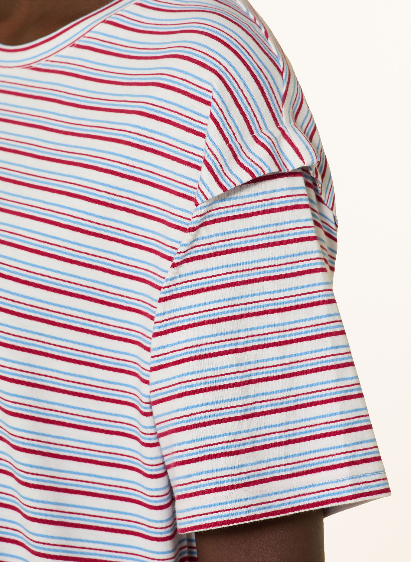 Marc O'Polo DENIM koszulka: CIEMNOCZERWONY / CIEMNOBRĄZOWY / BIAŁY