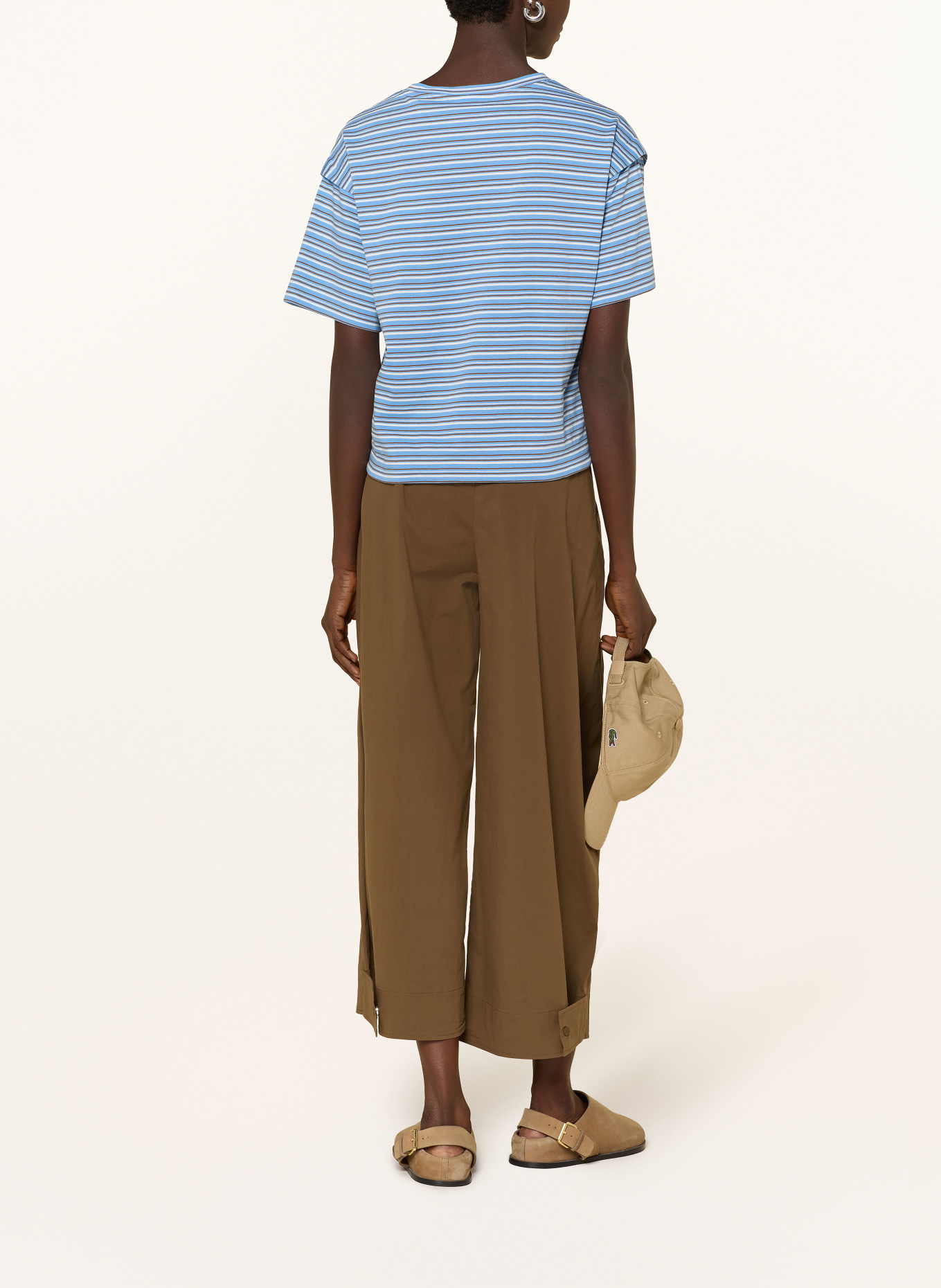 Marc O'Polo DENIM T-shirt: LIGHT BLUE / DARK BROWN / WHITE