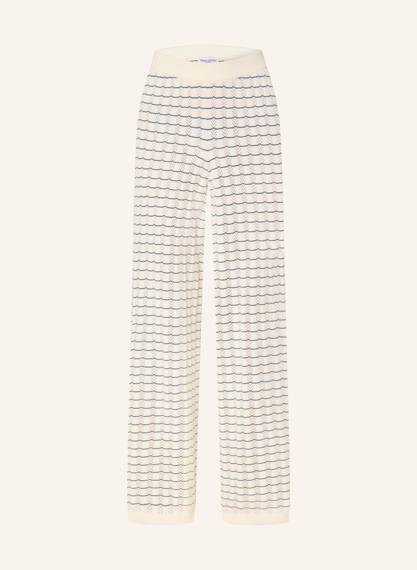 Marc O'Polo DENIM gebreide broek: WIT / PETROL