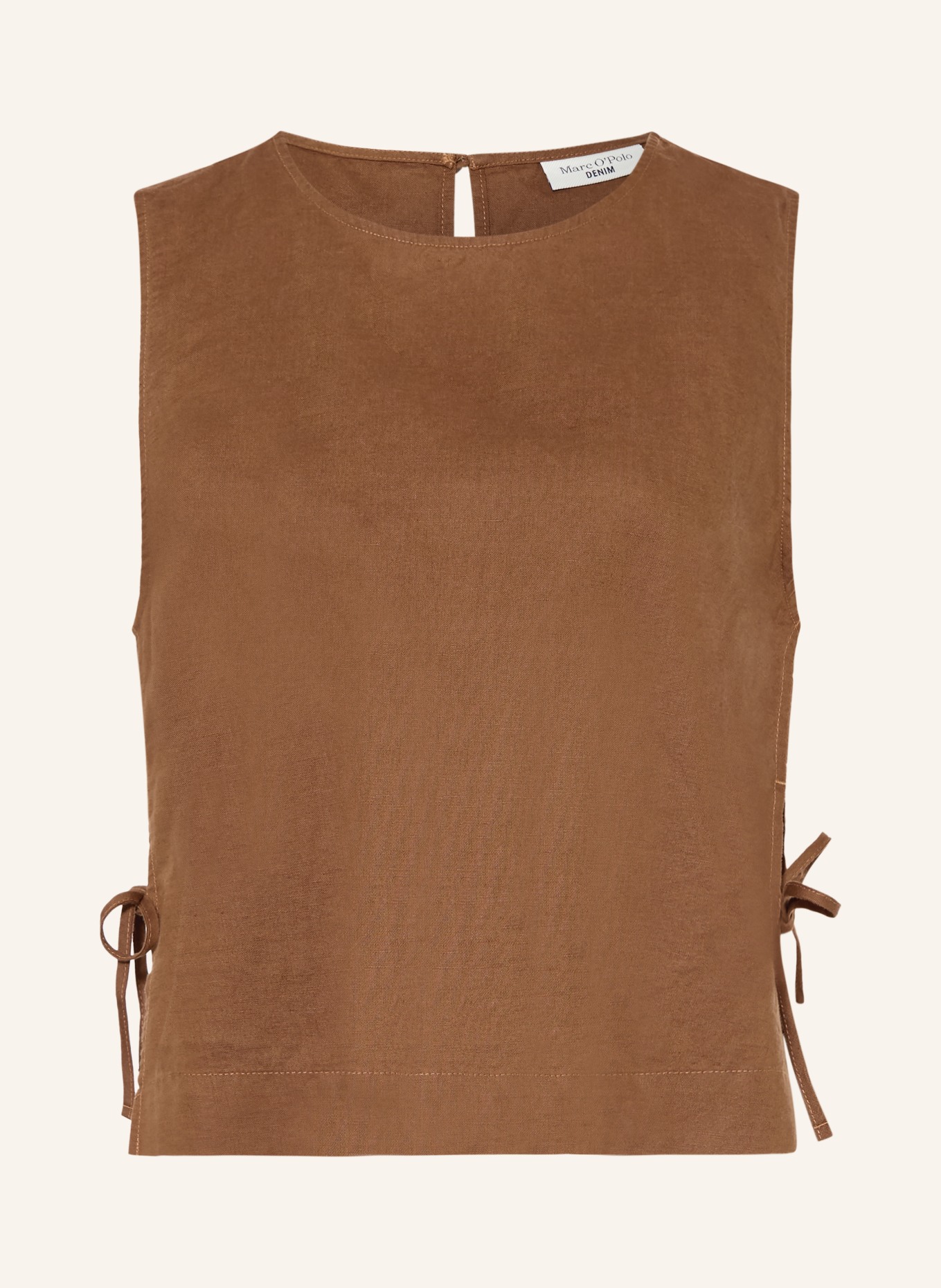 Marc O'Polo DENIM Blusentop mit Leinen: BRAUN