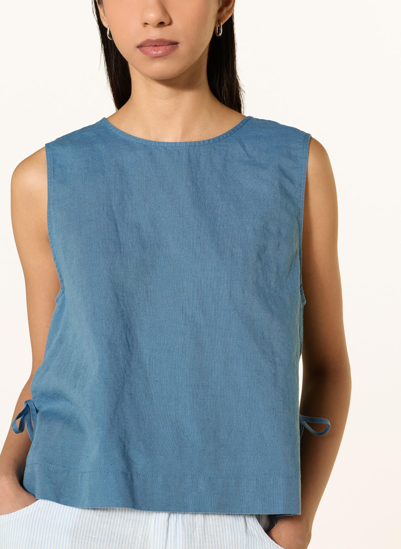 Marc O'Polo DENIM Blůza s lnem: MODRÁ