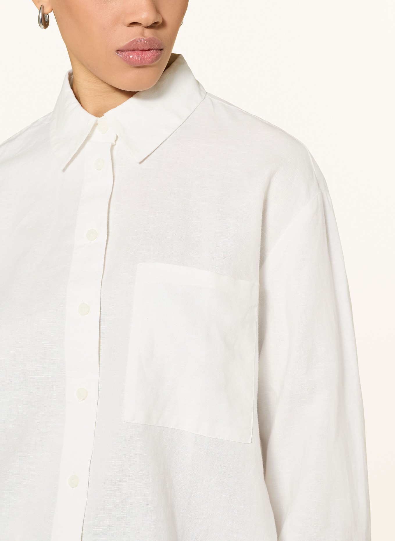 Marc O'Polo DENIM Hemdbluse mit Leinen: WEISS