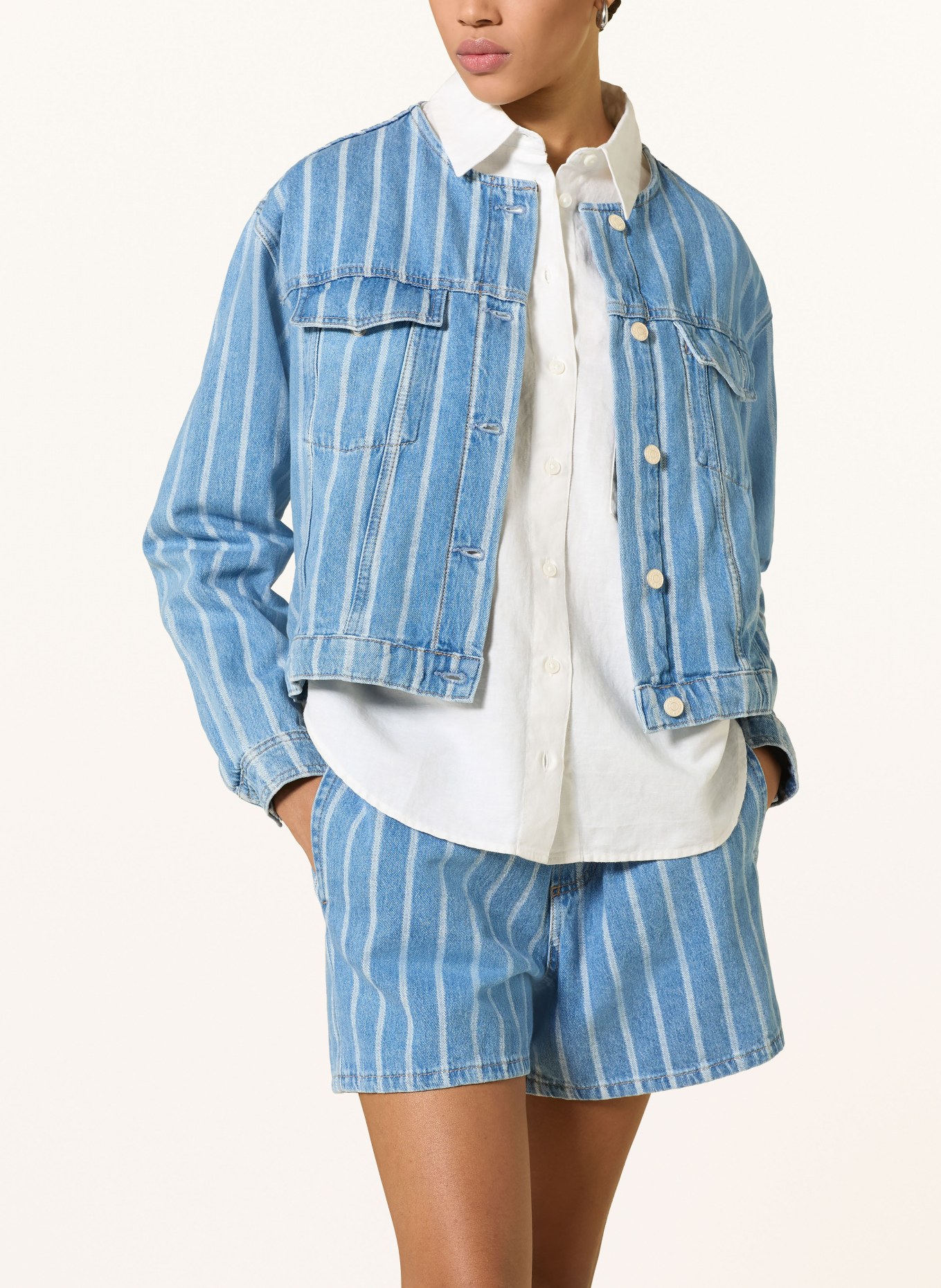 Marc O'Polo DENIM Hemdbluse mit Leinen: WEISS