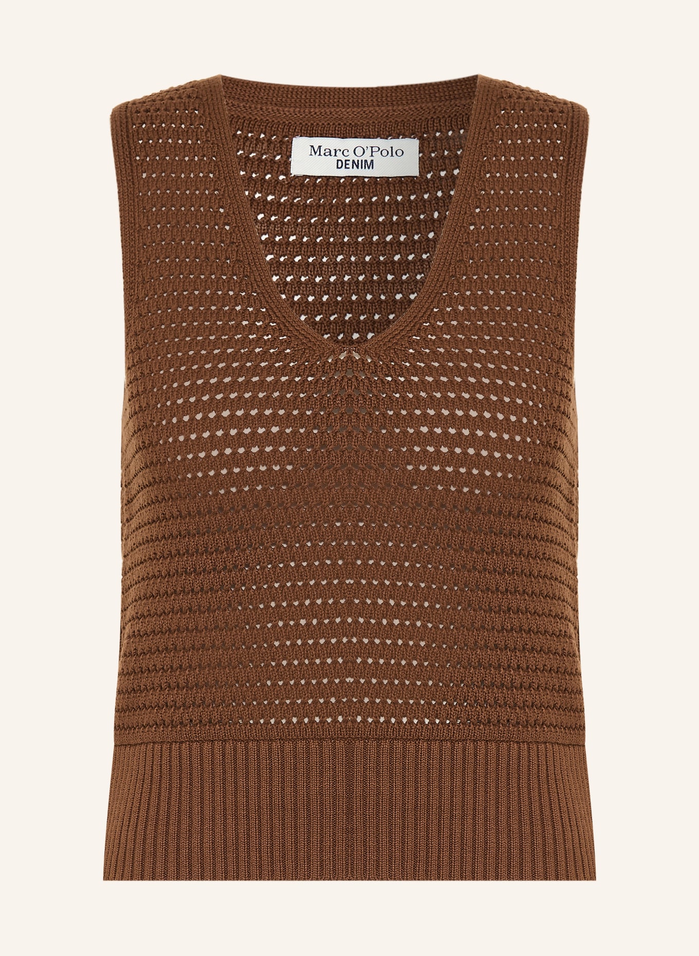 Marc O'Polo DENIM dzianinowy top: BRĄZOWY