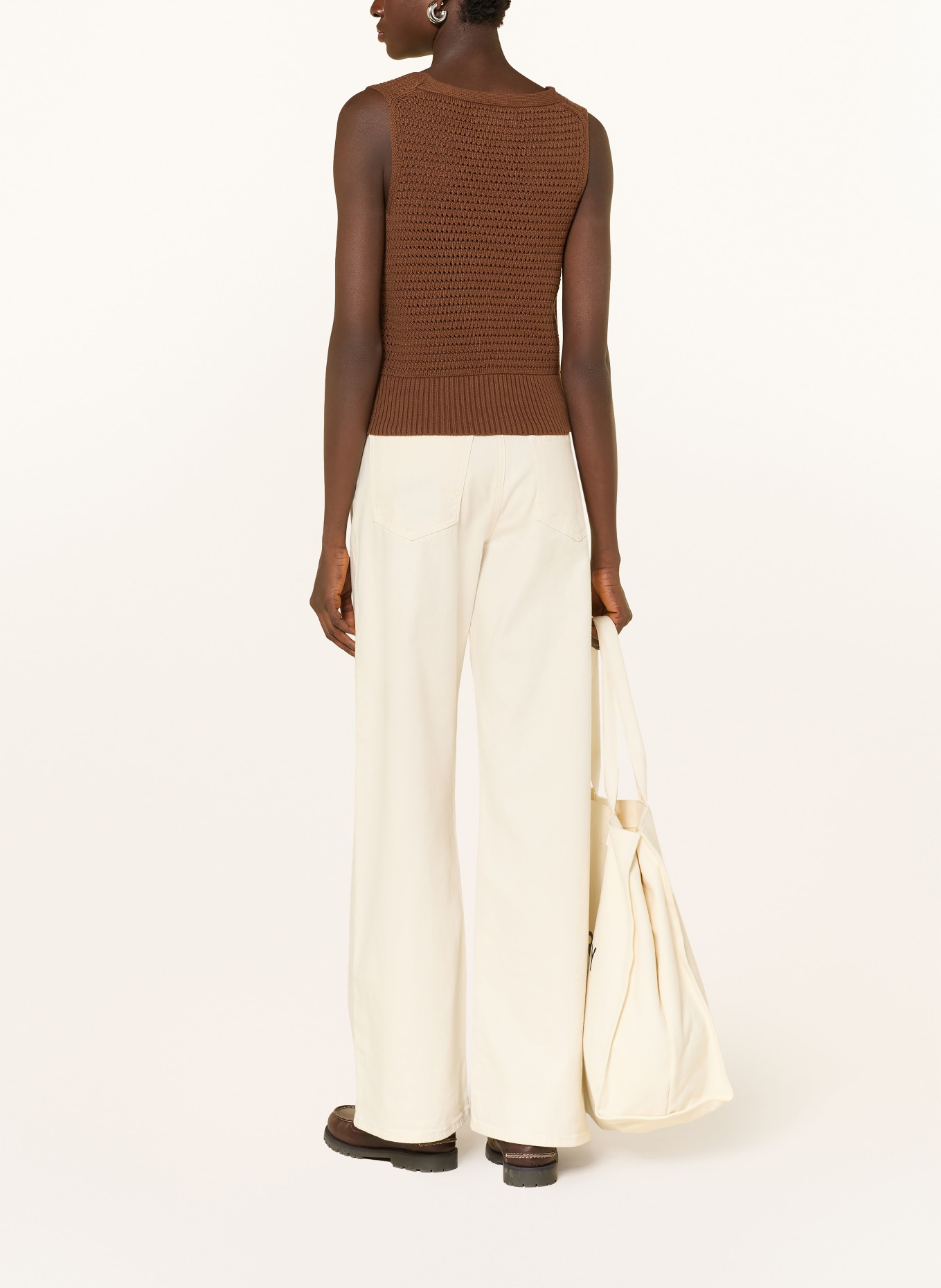 Marc O'Polo DENIM dzianinowy top: BRĄZOWY