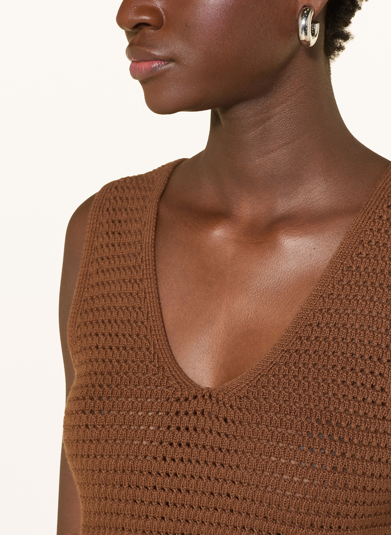 Marc O'Polo DENIM dzianinowy top: BRĄZOWY