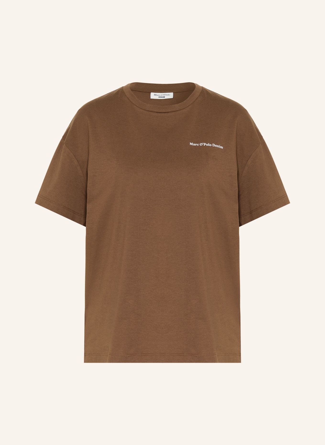 Marc O'Polo DENIM T-Shirt: DUNKELBRAUN / BLAU / WEISS